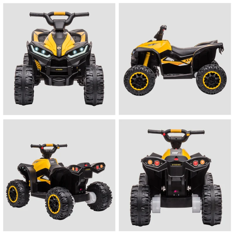 12V Ride-On Quad Bike with Music, Horn, for Ages 3+ Years - Yellow - Image 8