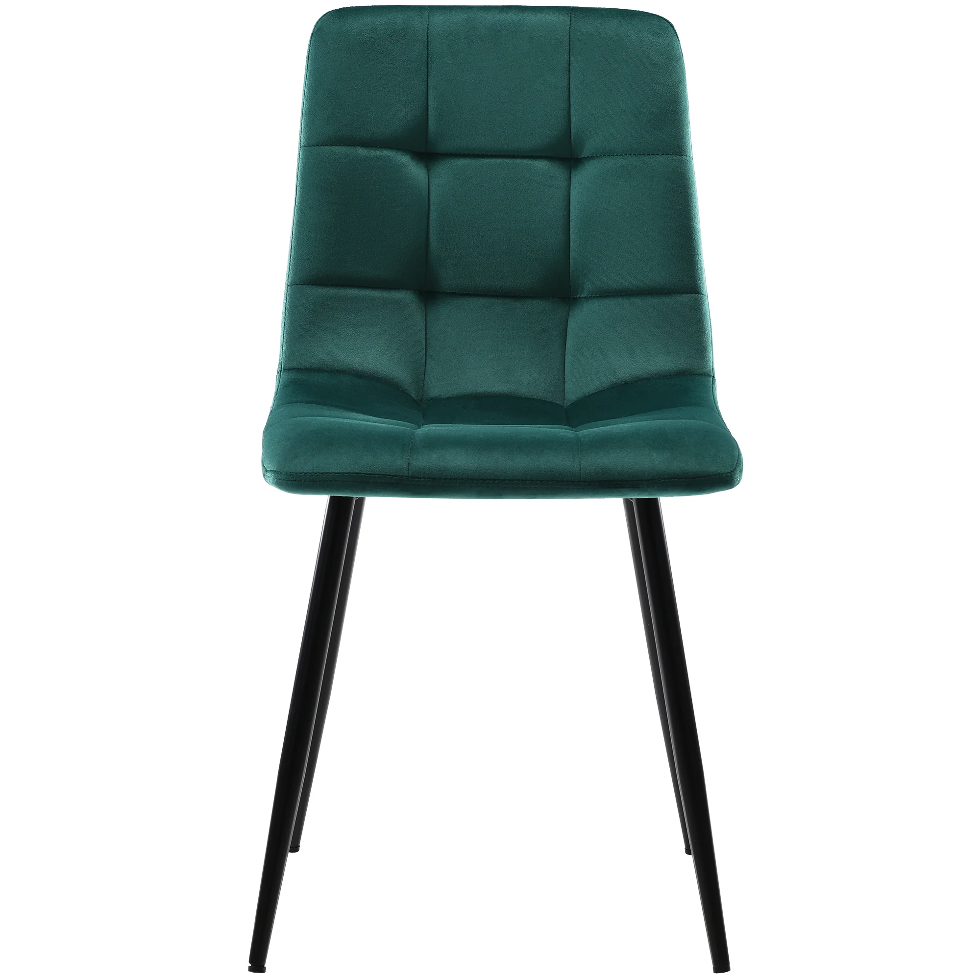 140x80cm Dining Table Set with 4 Chairs Modern Kitchen Black Iron Dark Green Velvet - Image 6