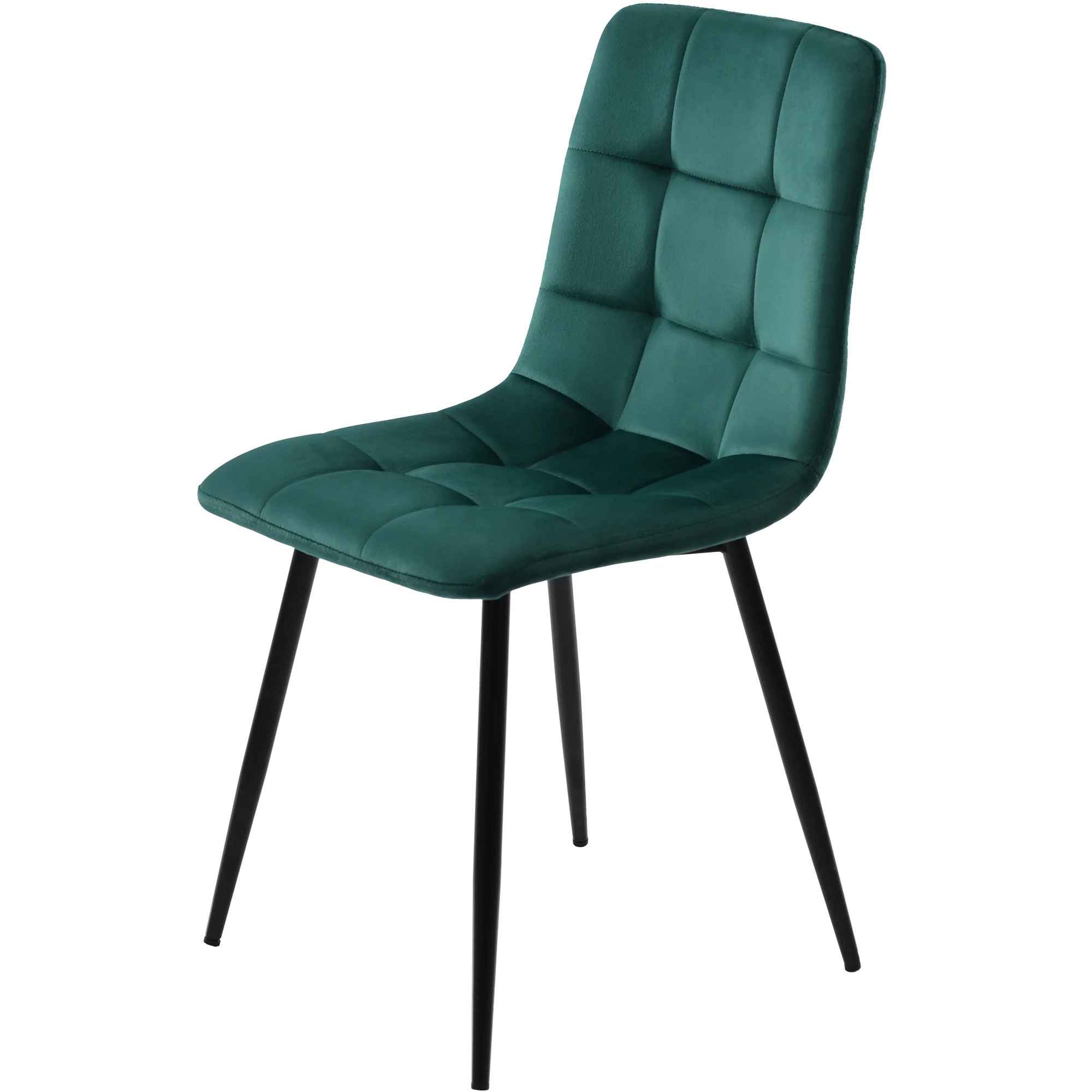 140x80cm Dining Table Set with 4 Chairs Modern Kitchen Black Iron Dark Green Velvet - Image 8