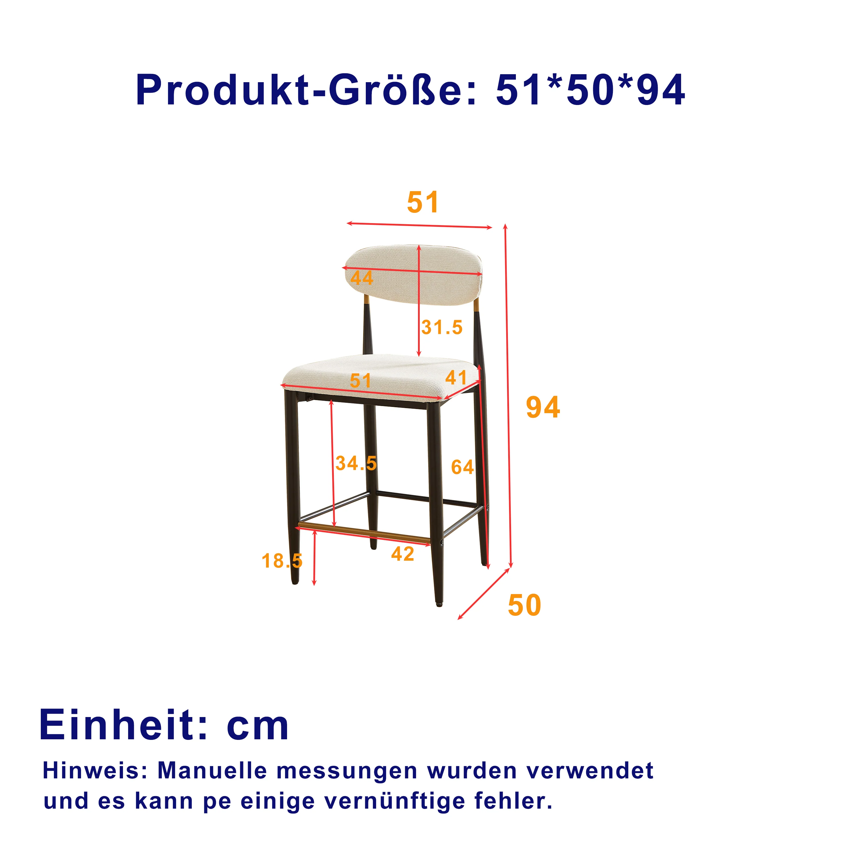 2-Pack Counter Height Bar Stools French Country Upholstered Curved Back - Black/Coffee Frame Cream Fabric - Image 3