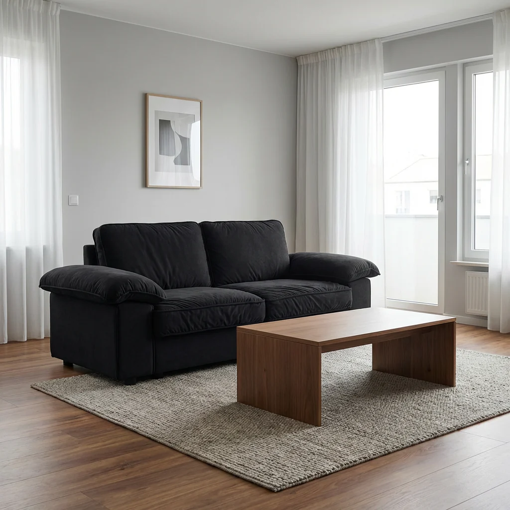 2-Seater Sofa Integrated Storage - Soft Fabric / Wood Frame - Image 5