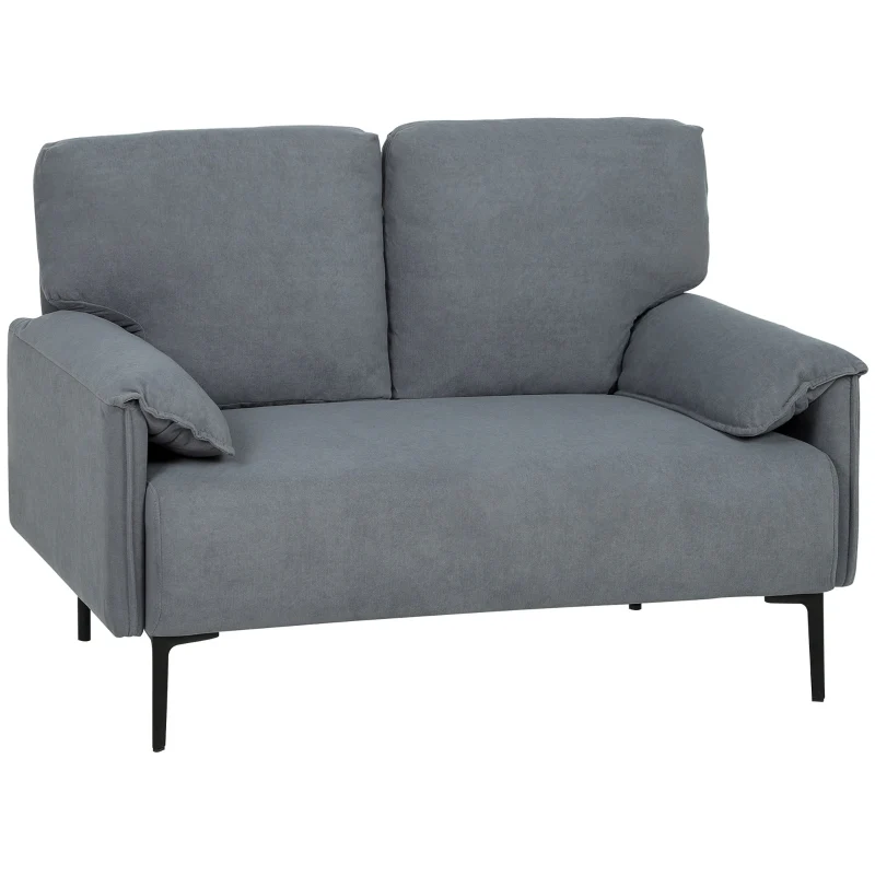 2-Seater Sofa Thick Cushions - Velvet Gray - Image 2