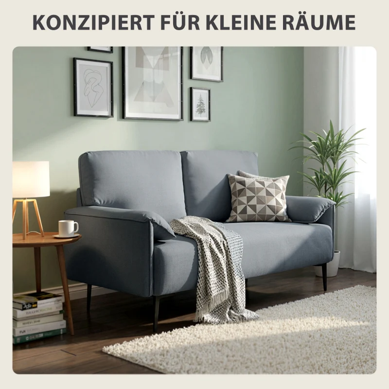 2-Seater Sofa Thick Cushions - Velvet Gray - Image 6