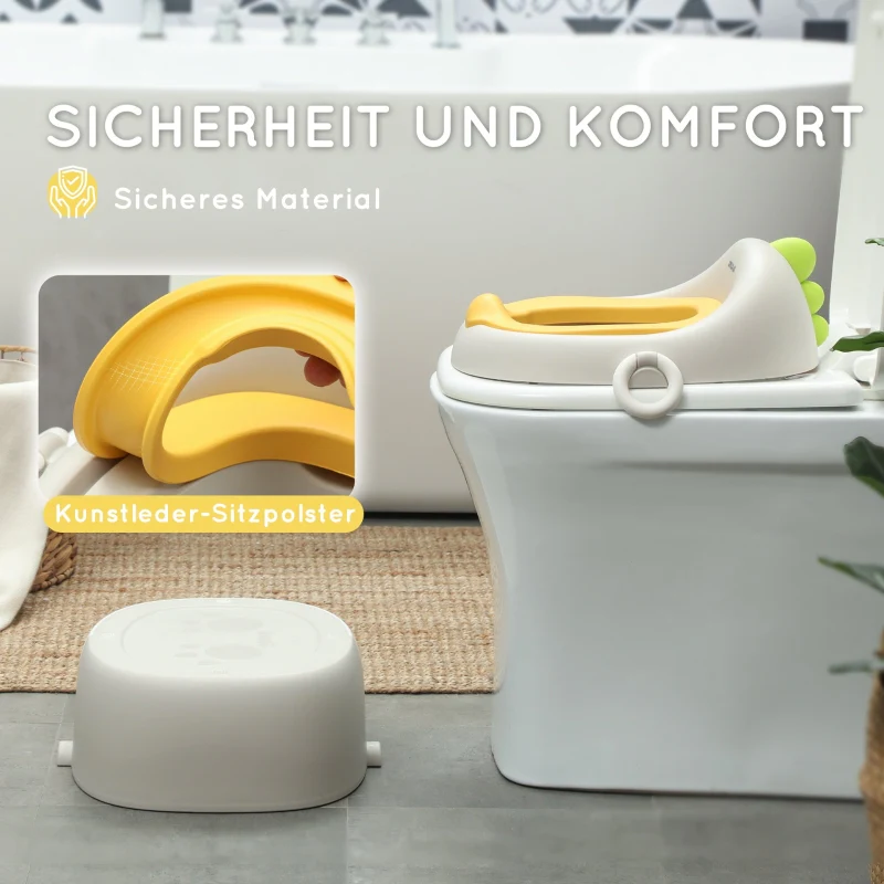 3-in-1 Children's Potty Removable Seat Faux Leather - Grey - Image 6
