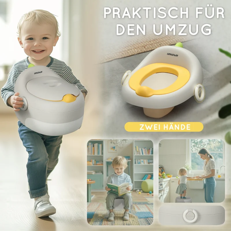 3-in-1 Children's Potty Removable Seat Faux Leather - Grey - Image 7