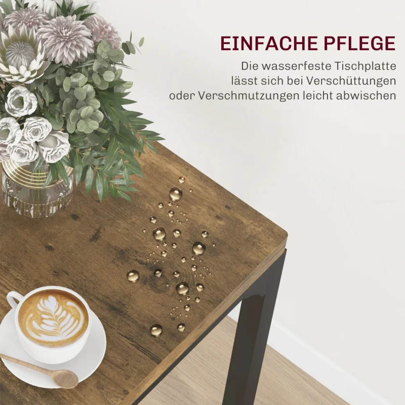 3-Piece Dining Set 1 Table 2 Chairs - MDF/Metal Brown - Image 6