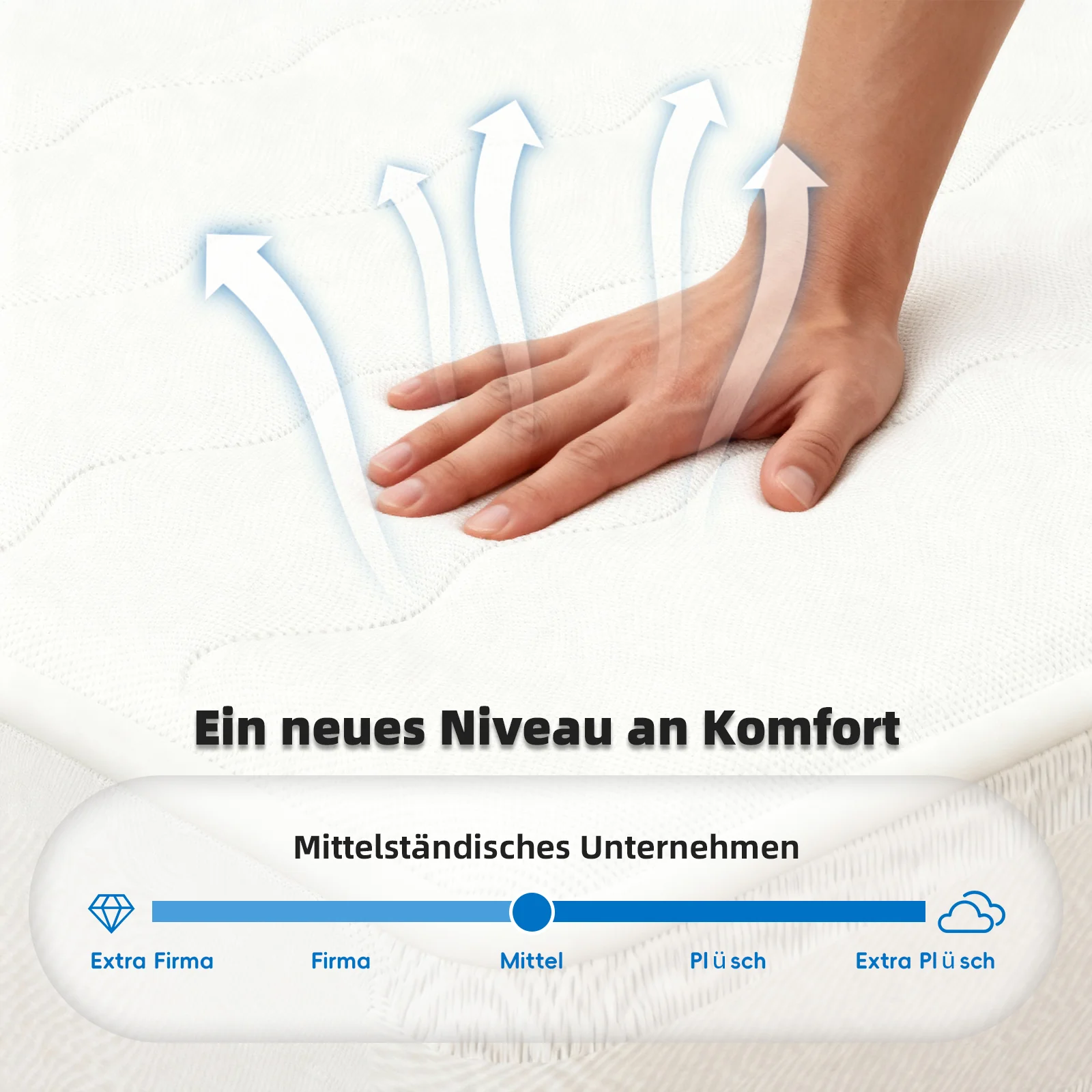 3D Breathable Mattress Dual Support Back Care 140x200cm 23cm - White - Image 5