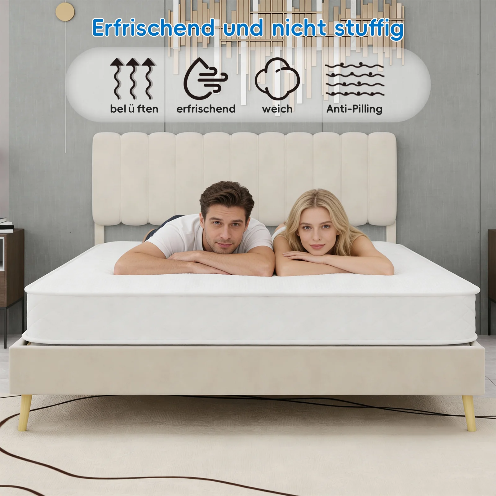 3D Breathable Mattress Dual Support Back Care 140x200cm 23cm - White - Image 8