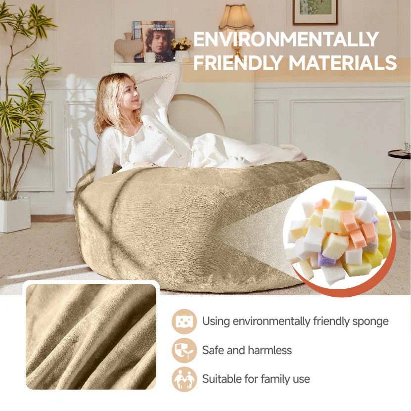 3FT Bean Bag Chair Sofa, Soft Comfortable Reading Chair for Adults - Image 5