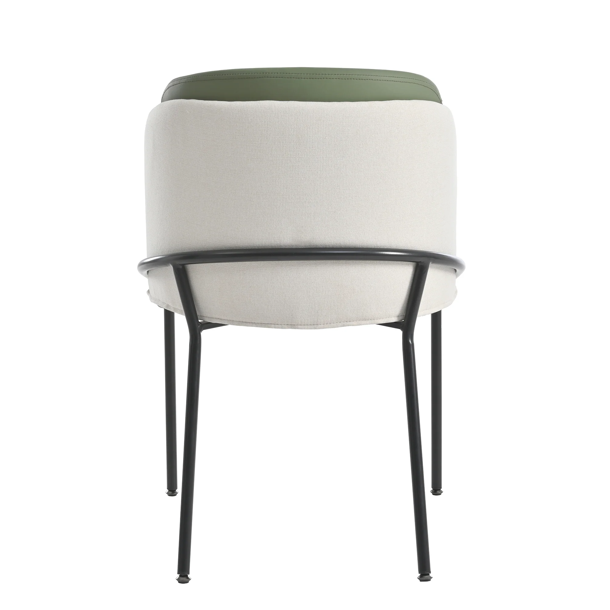 4 Modern Chairs Angled Legs Adjustable Feet - Beige/Green - Image 8