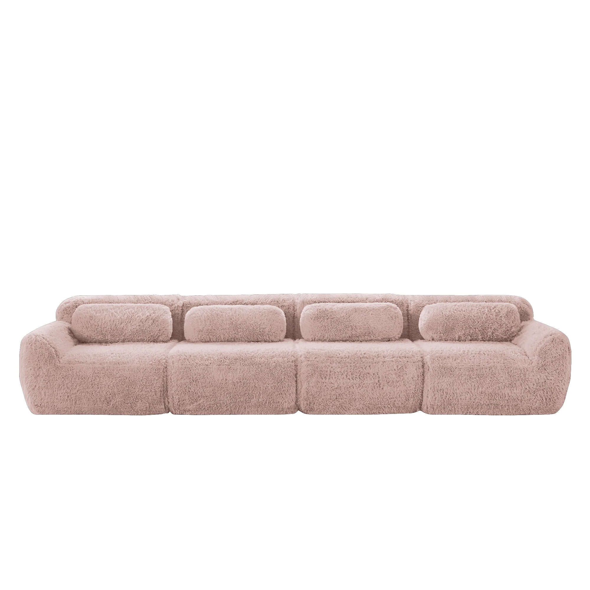 4-seater Sofa Plush Multi-Combination Ergonomic - Pink - Image 5