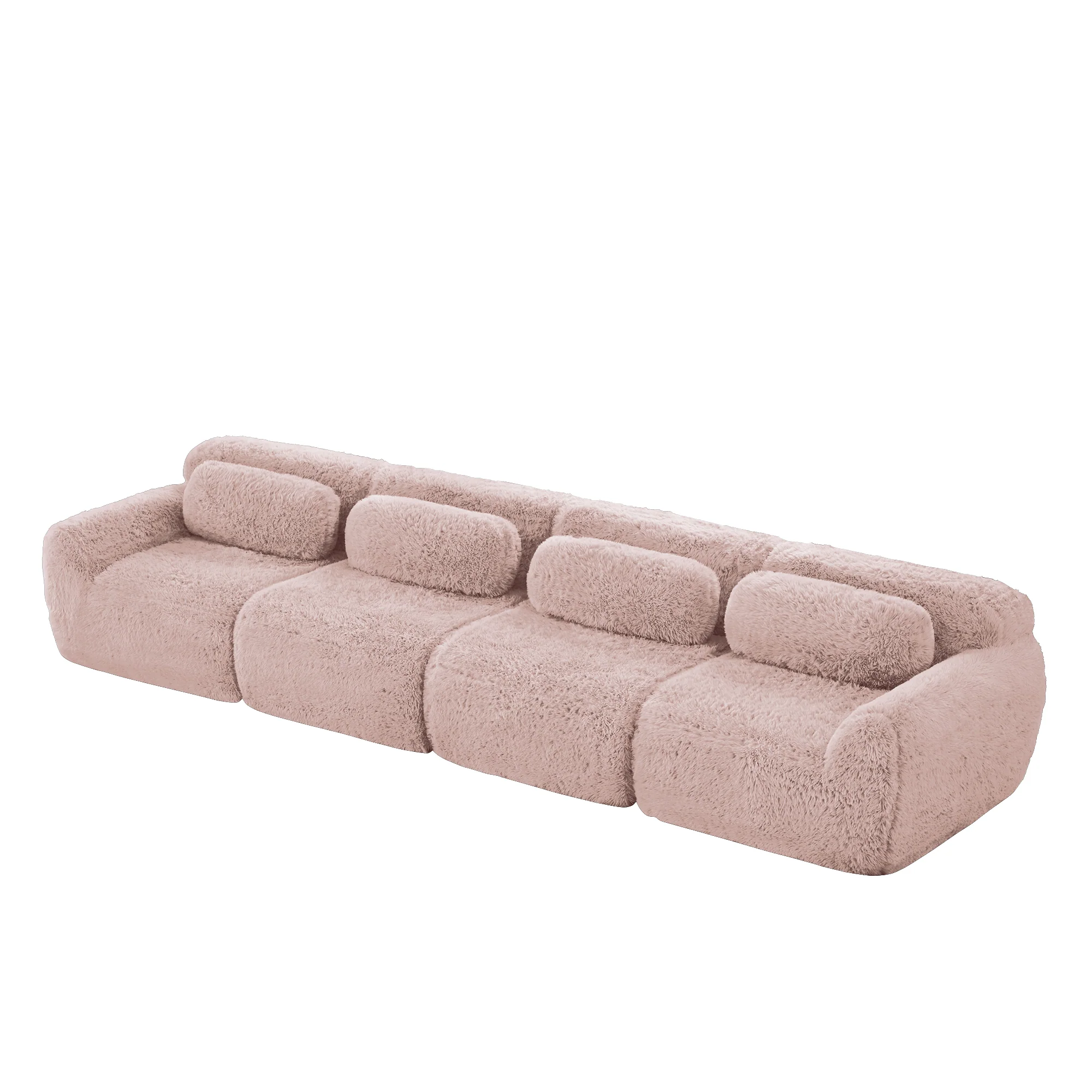 4-seater Sofa Plush Multi-Combination Ergonomic - Pink - Image 6