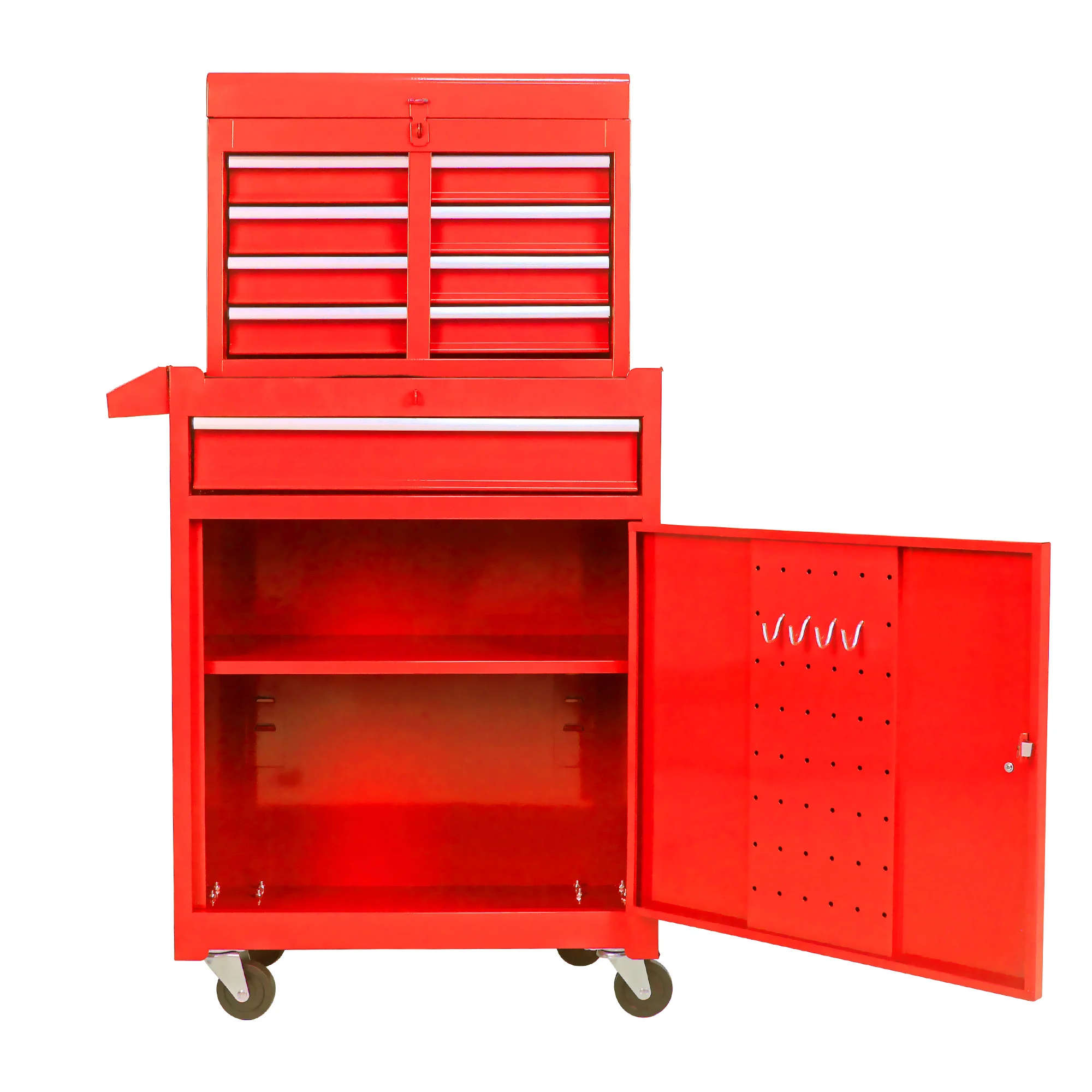 5-Drawer Tool Box Rolling Removable Top Adjustable Shelves Garage Red