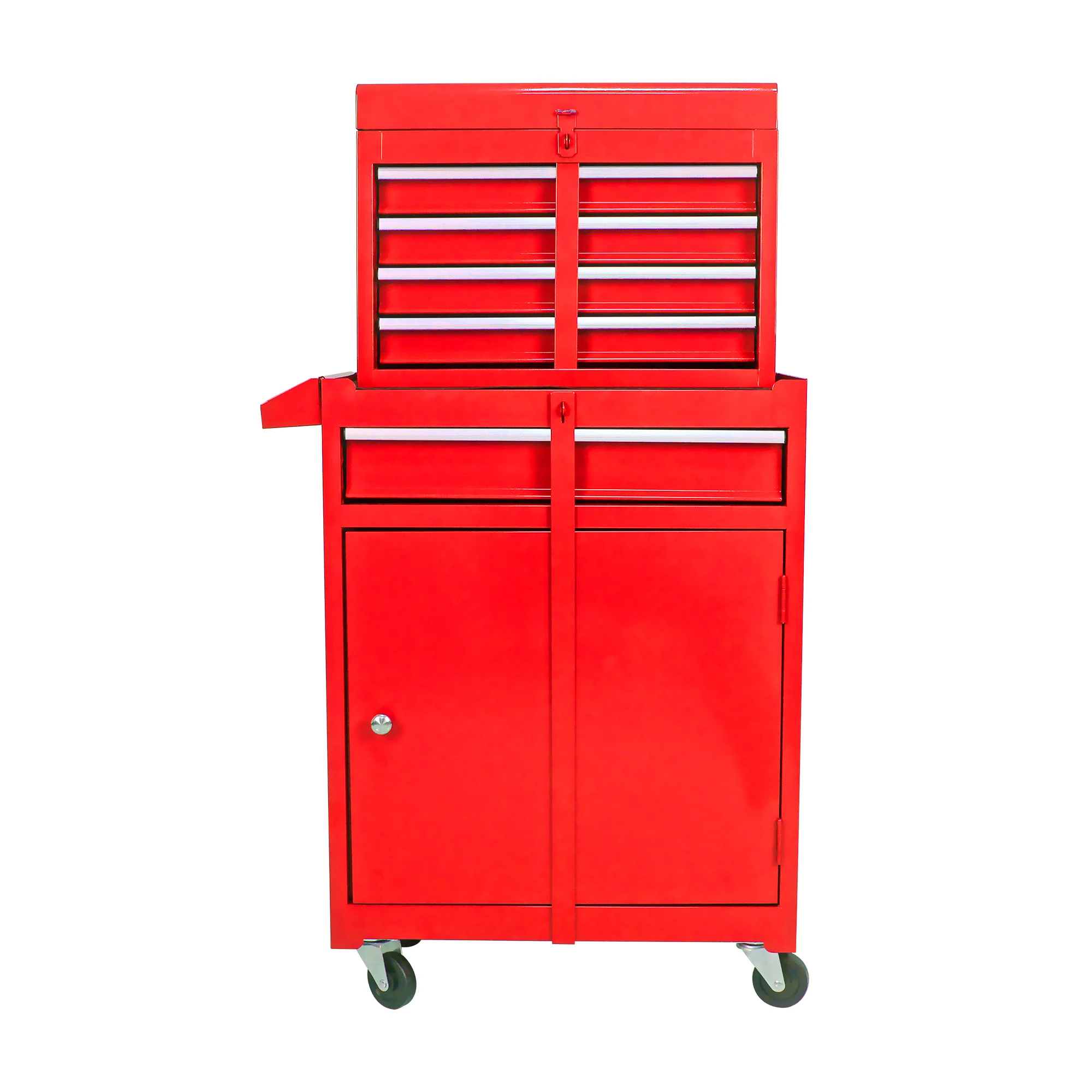 5-Drawer Tool Box Rolling Removable Top Adjustable Shelves Garage Red - Image 2