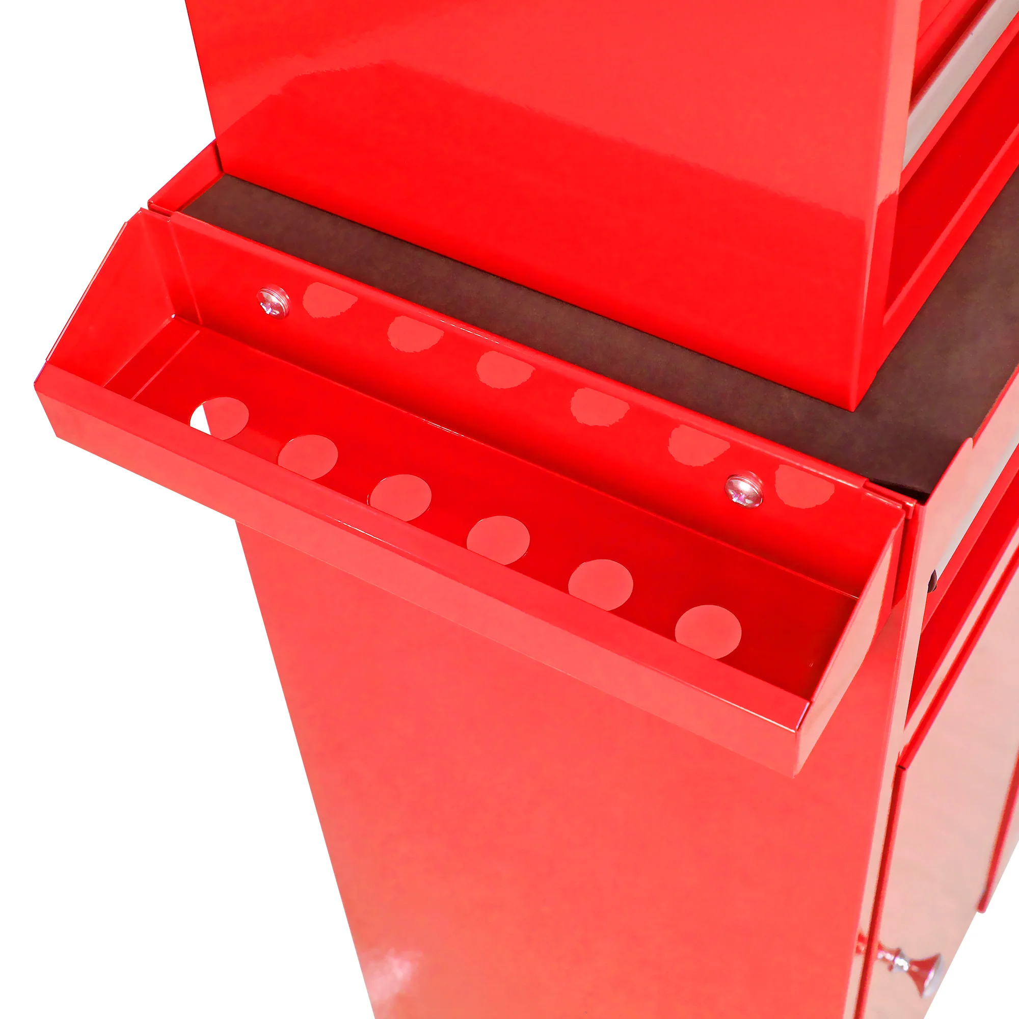 5-Drawer Tool Box Rolling Removable Top Adjustable Shelves Garage Red - Image 7