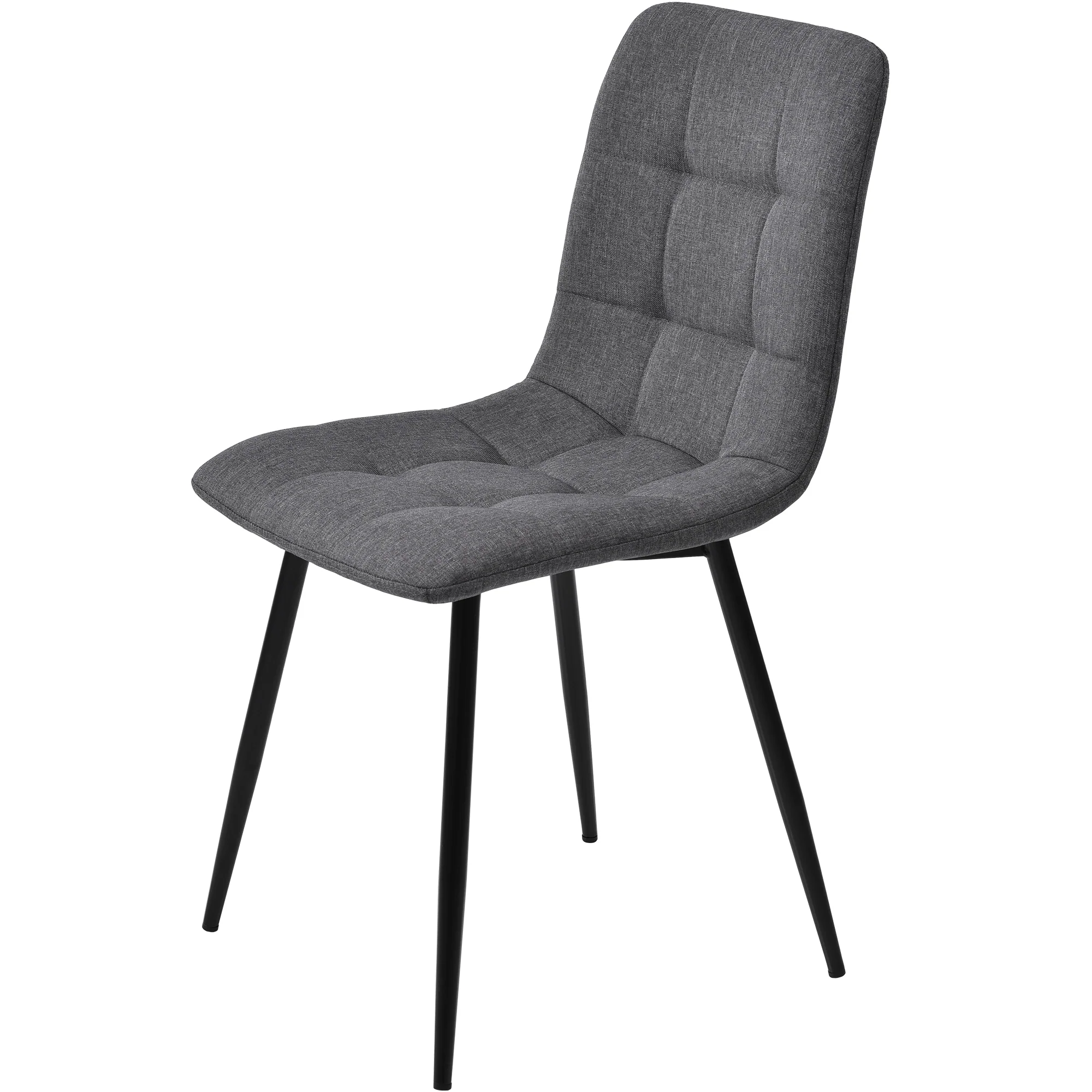 5-Piece Dining Set Modern 140x80cm Table & 4 Chairs Grey MDF Dark Grey Linen - Image 7
