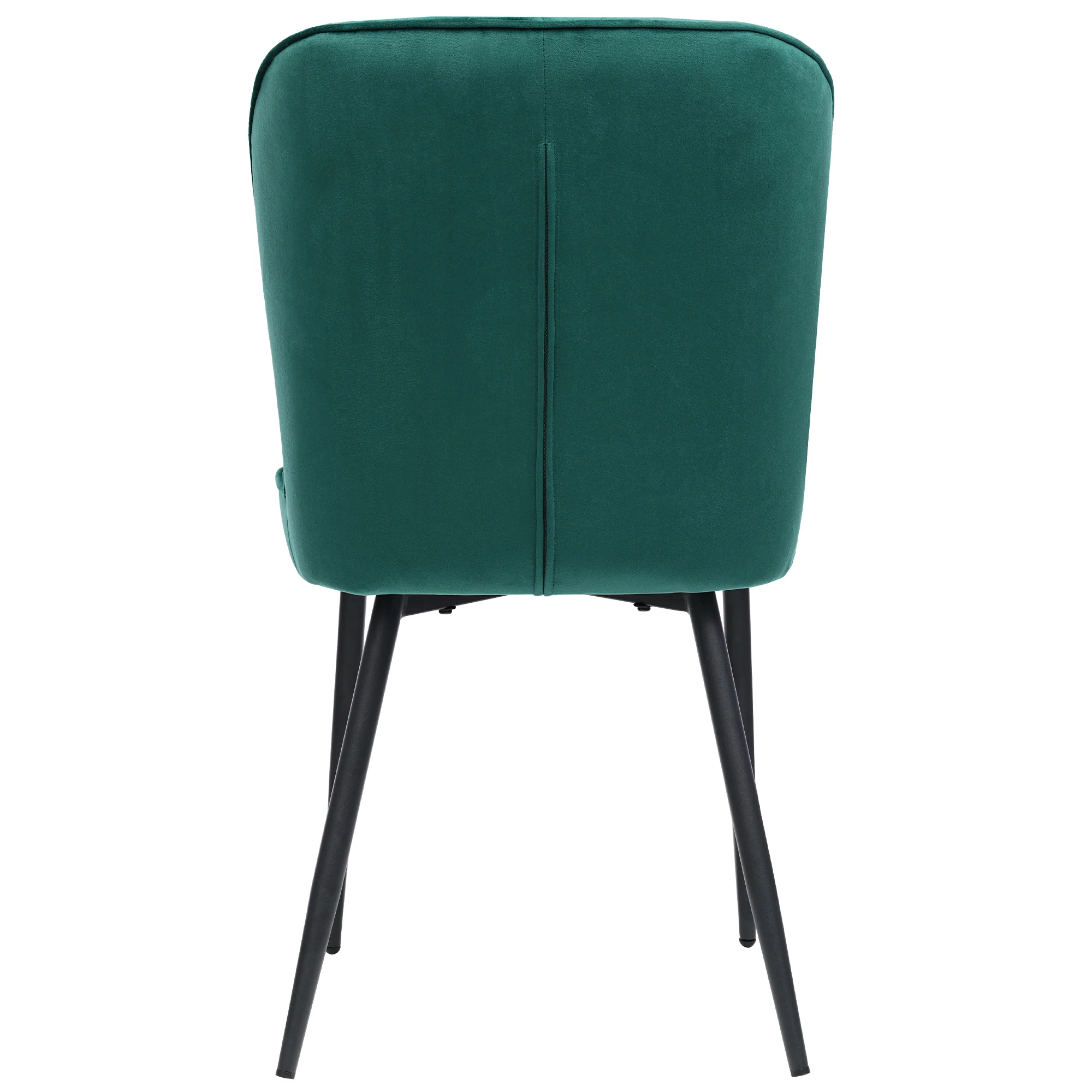 5-Piece Dining Set Modern Kitchen Table 117x68cm with 4 Upholstered Chairs Dark Green Velvet / White MDF - Image 9