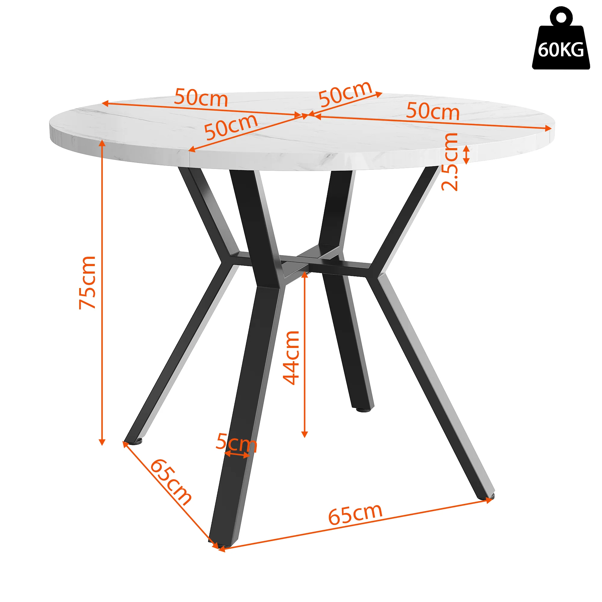 5-Piece Dining Set Modern Round Marble Table 4 Ergonomic Chairs Black Metal Grey Suede - Image 5