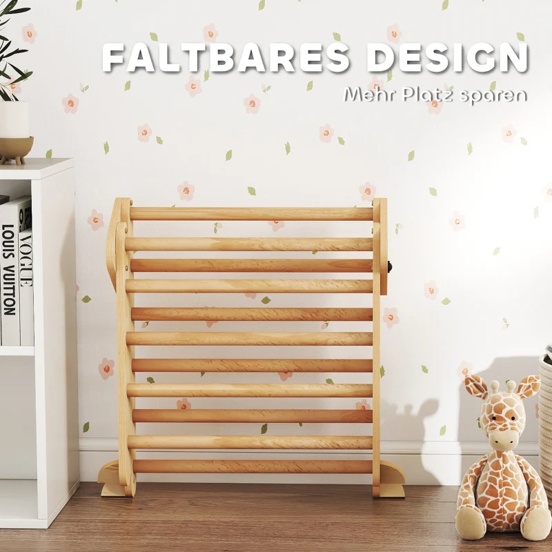 7-in-1 Climbing Frame Foldable Slide Arch Ladder - Wood - Image 7