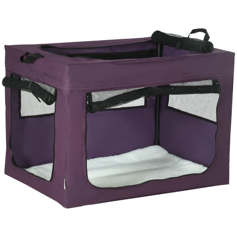 80cm Pet Carrier, with Cushion, for Small and Medium Dogs - Purple - Image 2