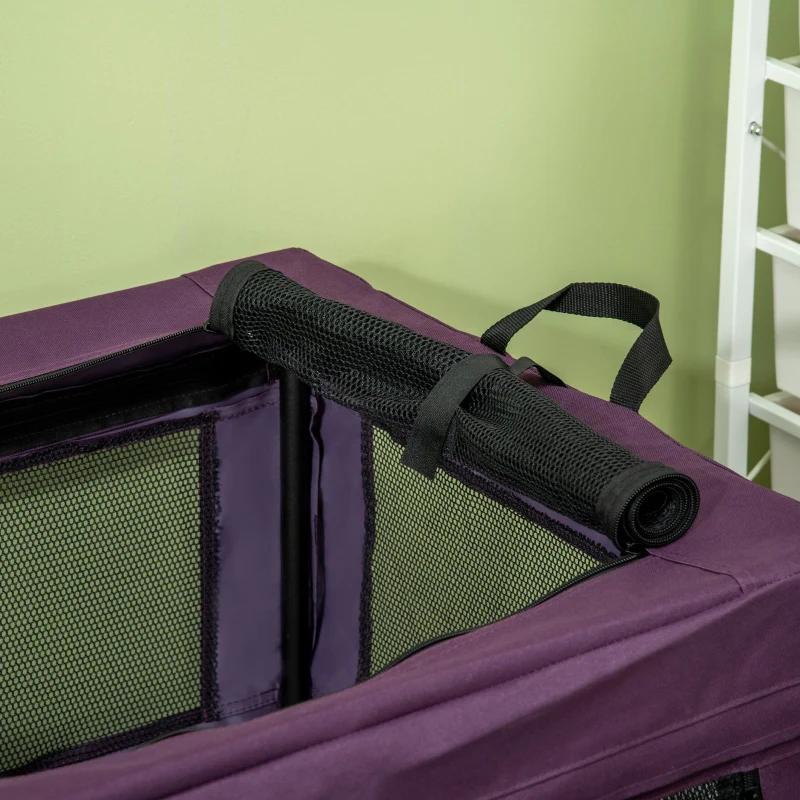 80cm Pet Carrier, with Cushion, for Small and Medium Dogs - Purple - Image 7