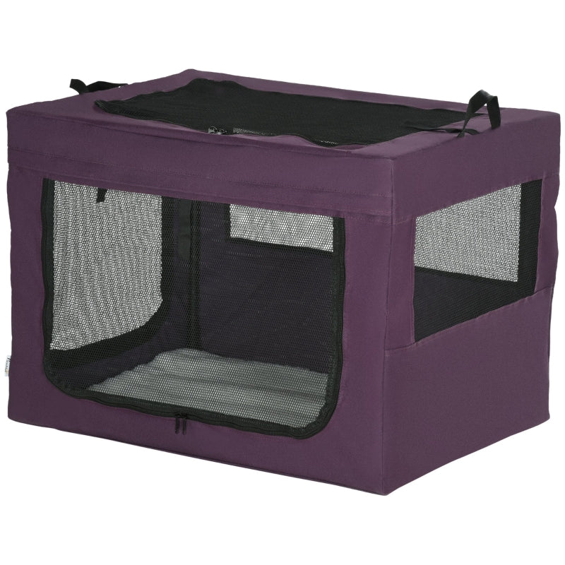 80cm Pet Carrier, with Cushion, for Small and Medium Dogs - Purple - Image 8