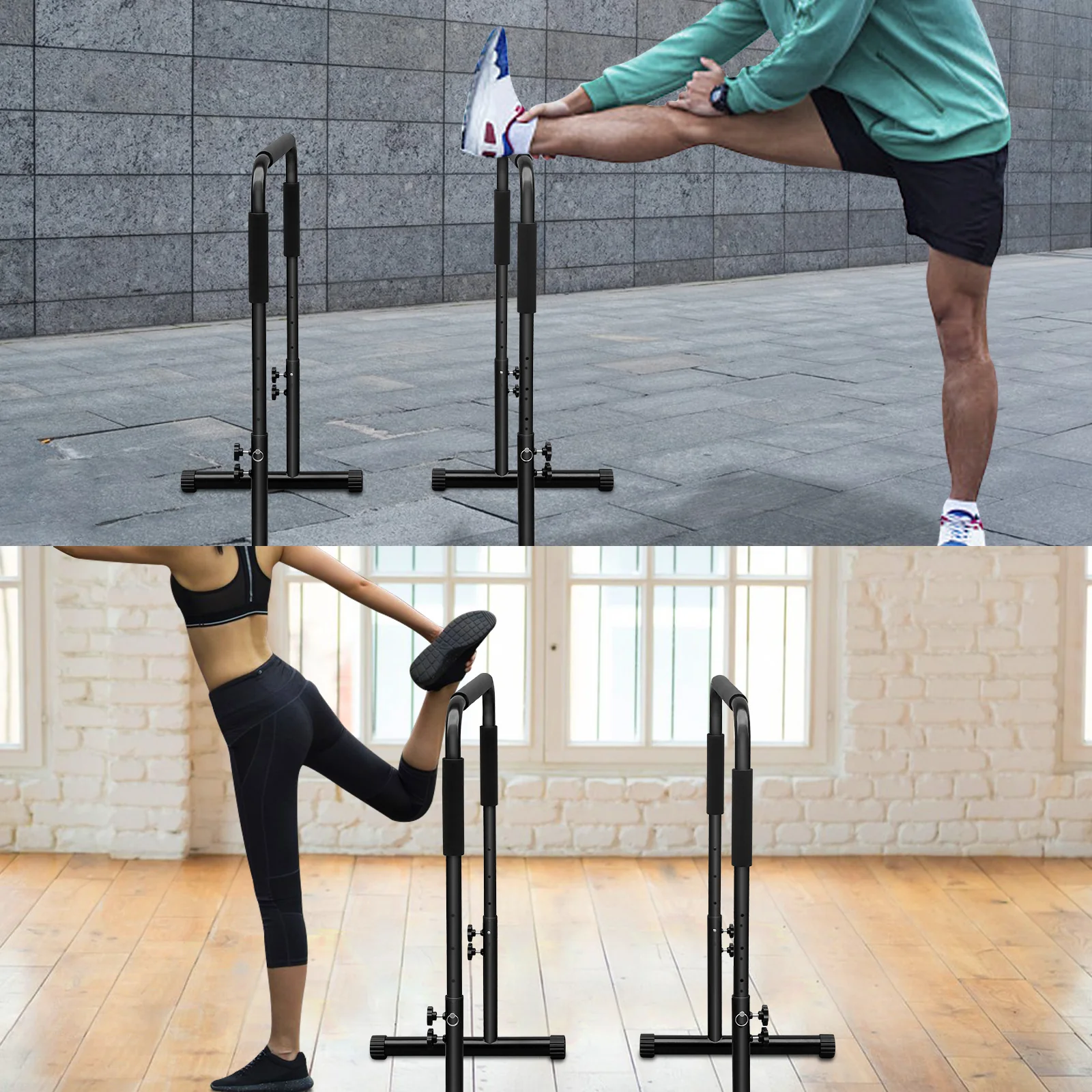 Adjustable Dip Bar Station, Heavy Duty Parallette & Parallel Bars, Home Gym - Image 4