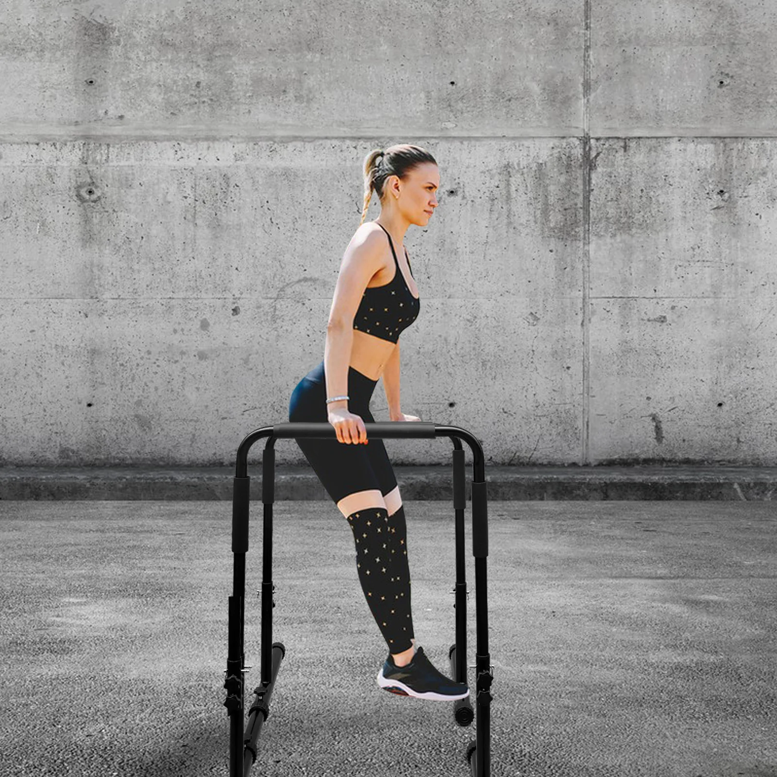 Adjustable Dip Bar Station, Heavy Duty Parallette & Parallel Bars, Home Gym - Image 6