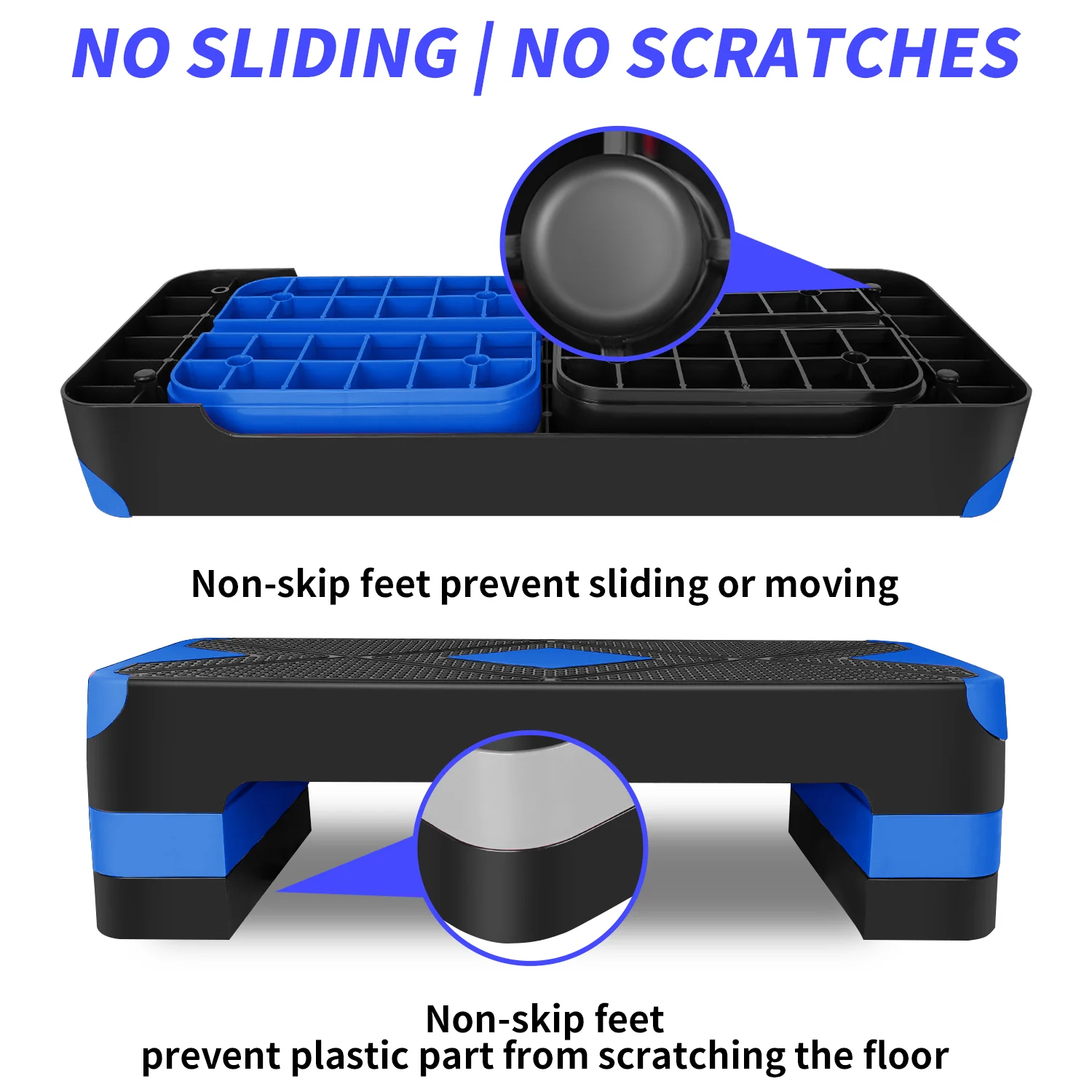Aerobic Step, Adjustable Height, 68.5cm, Blue - Image 3