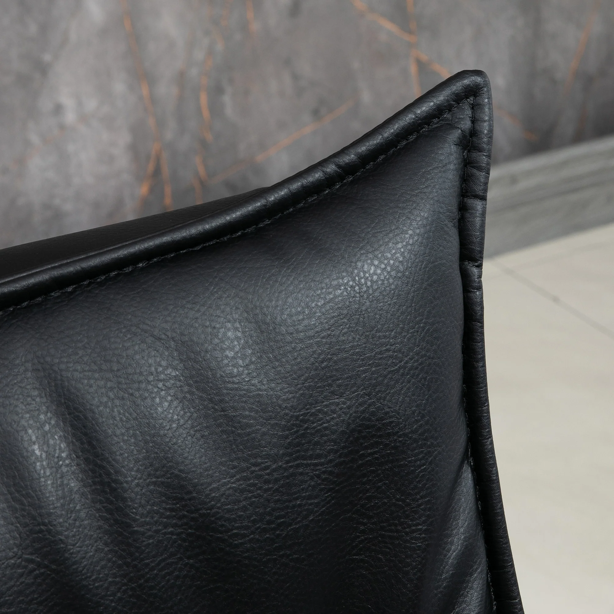 Armchair Swivel Reclining TV Chair with Footstool, Tilting Backrest, Faux Leather Black - Image 7