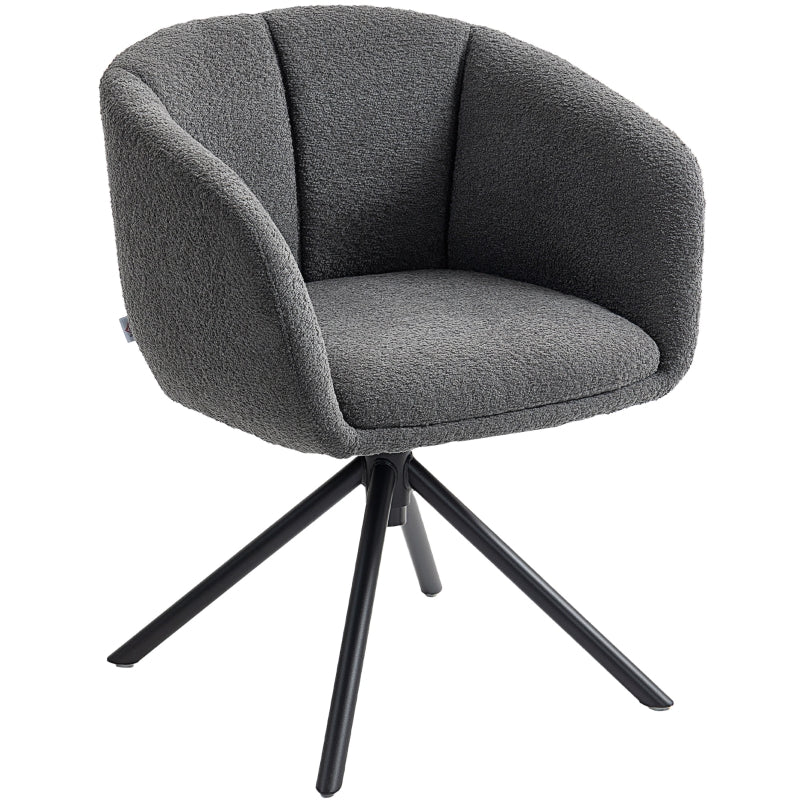 Armchair Swivel Upholstered Cozy - Dark Grey - Image 2