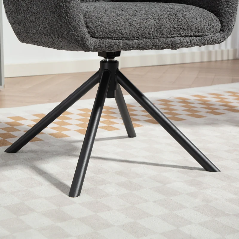 Armchair Swivel Upholstered Cozy - Dark Grey - Image 7