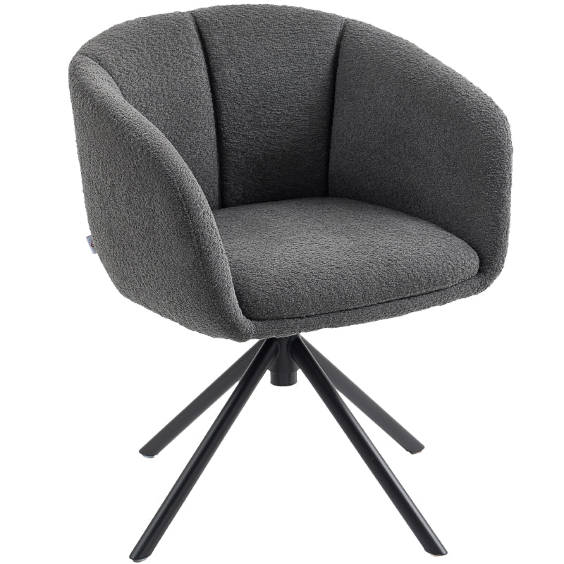Armchair Swivel Upholstered Cozy - Dark Grey - Image 8