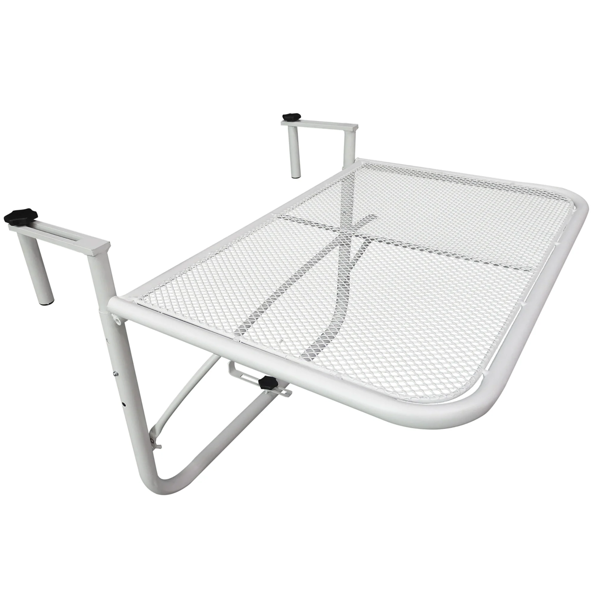 Balcony Hanging Table, Square Adjustable 60x56.5x45cm Garden, White Metal
