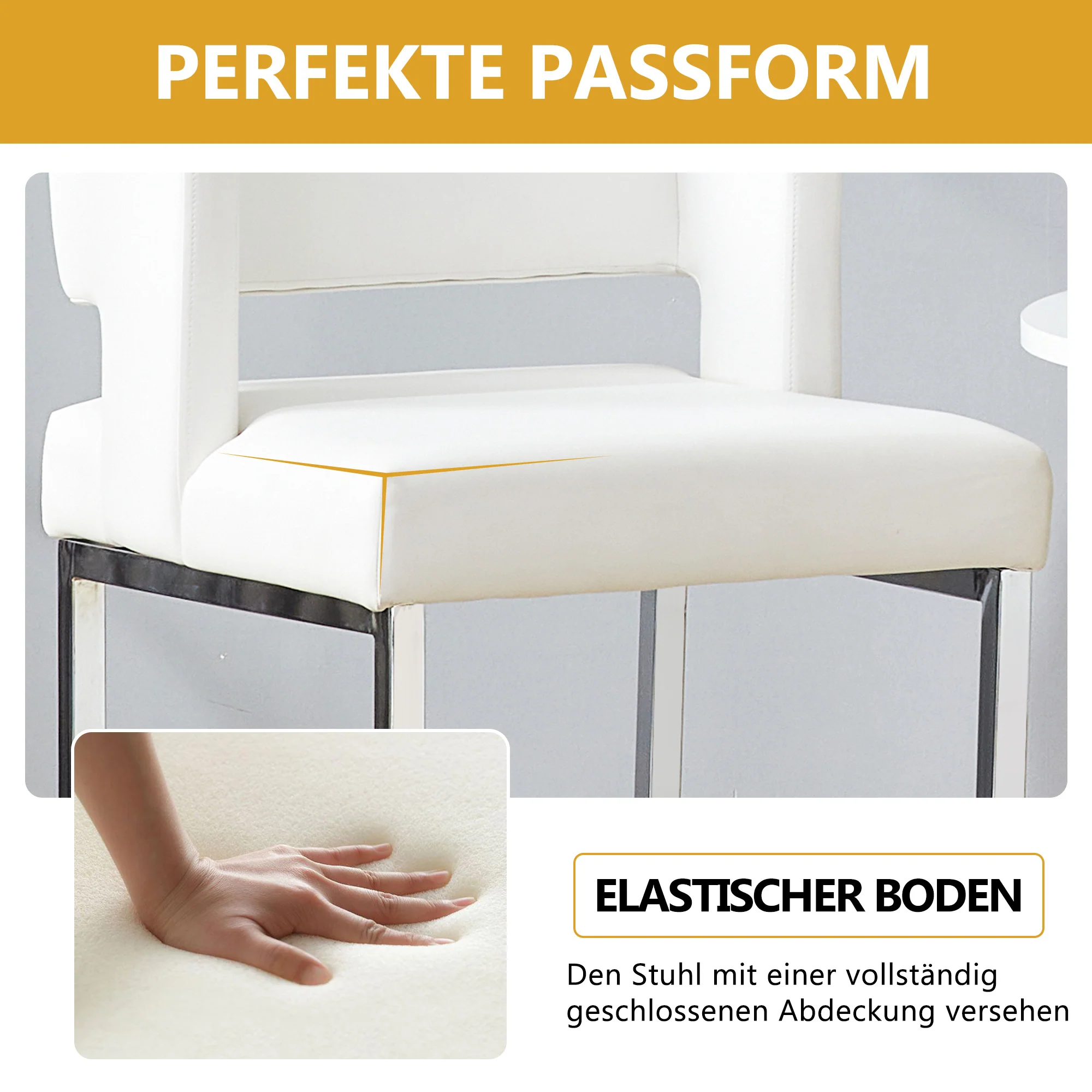 Bar Stools 2-Pack Nordic Style Modern Square Design Silver Metal Legs - Image 5