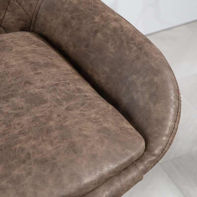 Bar Stools, Retro Faux Leather, Set of Two - Brown - Image 8