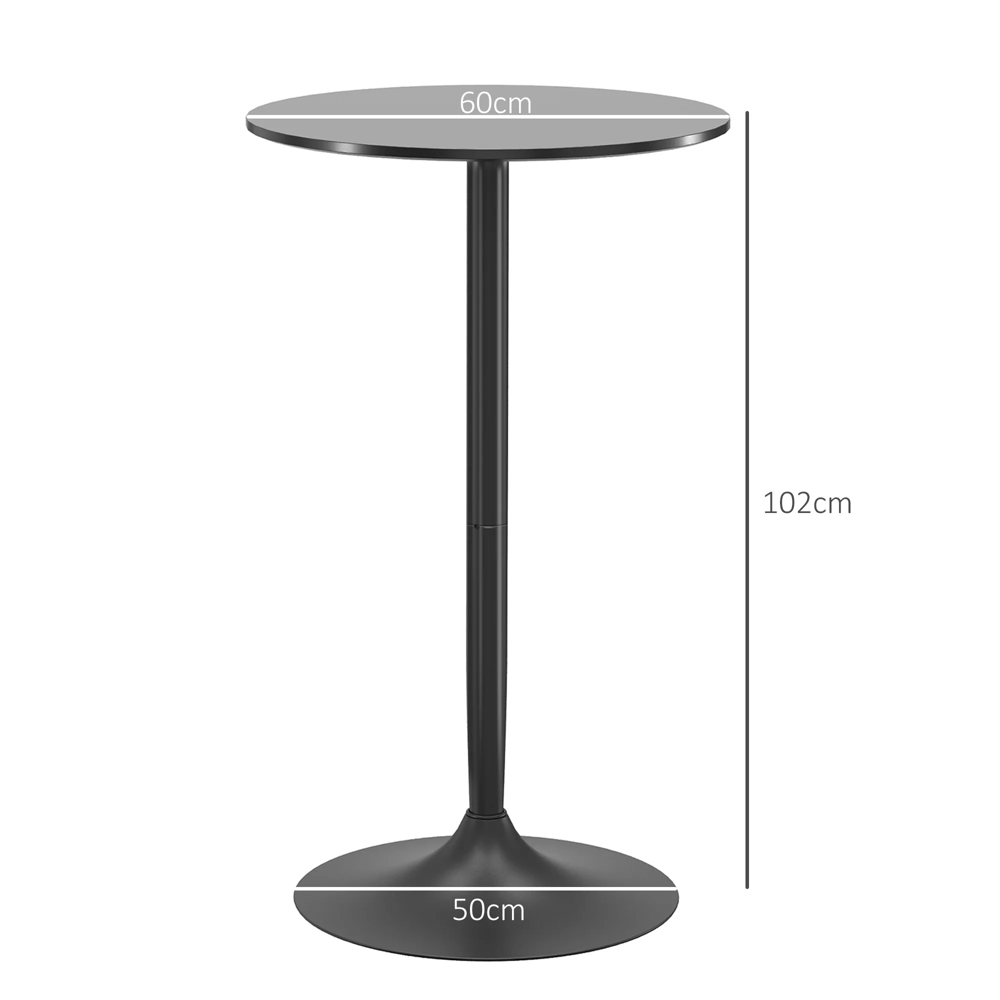 Bar table round kitchen for living room dining room steel black - Image 3