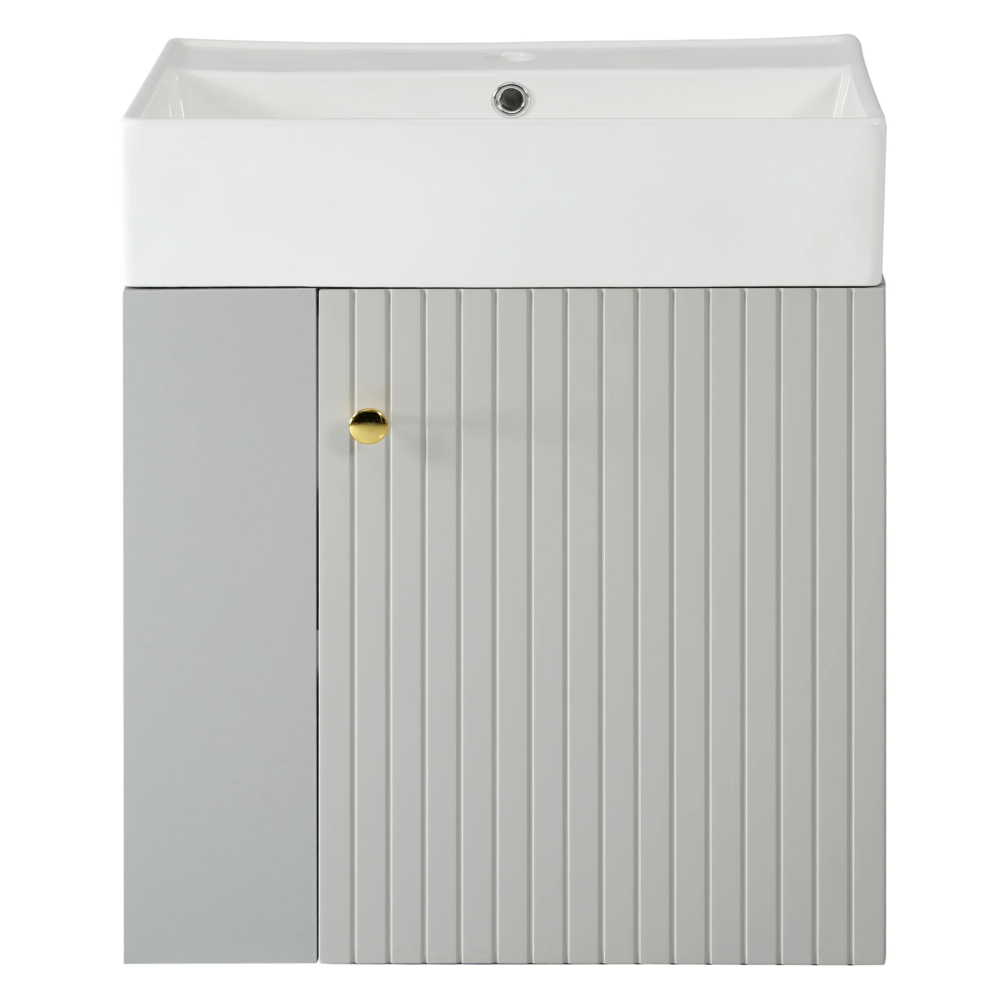 Bathroom Furniture Washbasin with Vanity Unit 55cm, Hanging, Light Grey - Image 11
