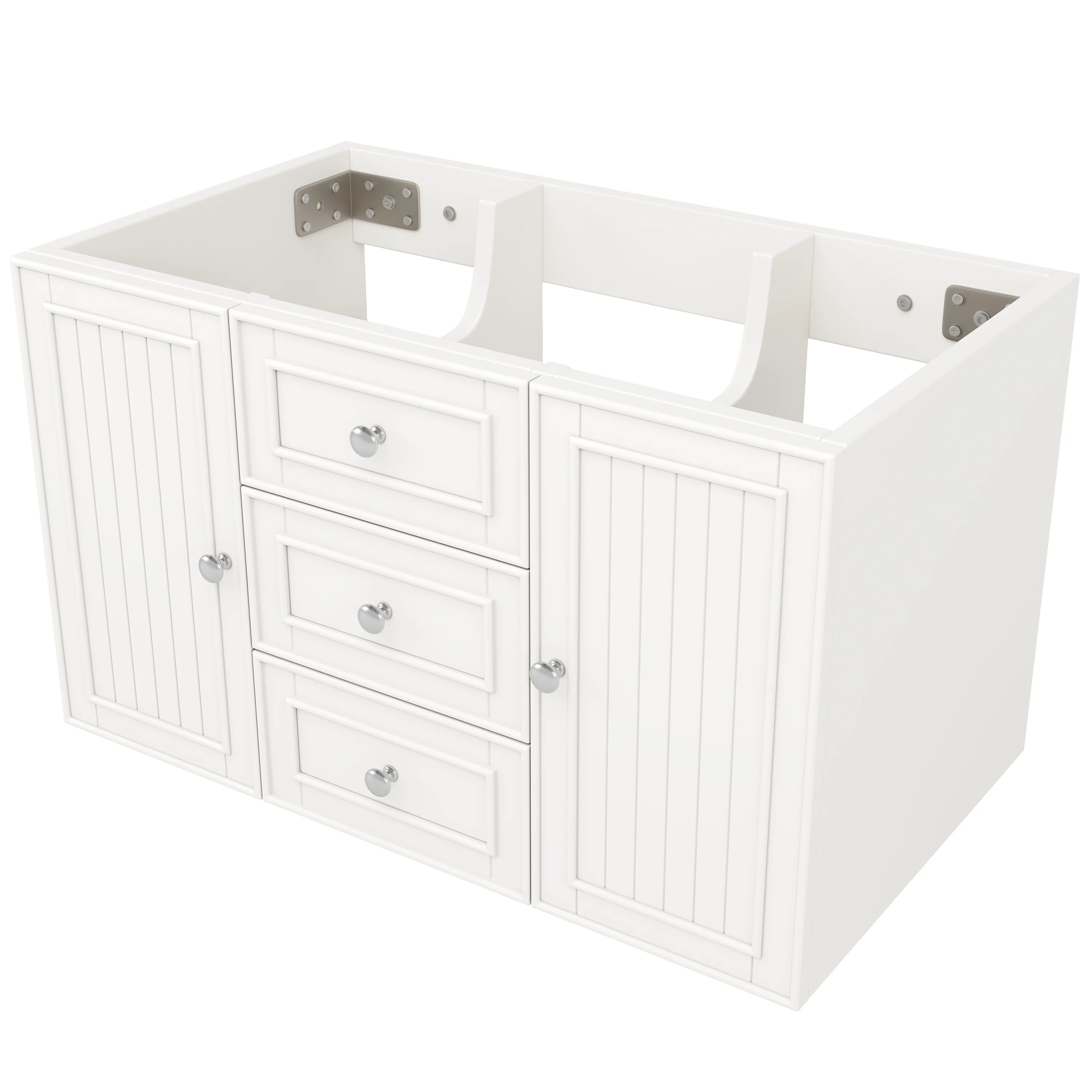 Bathroom Vanity Unit Wall-Mounted 3 Drawers Modern Style 78.5x46x46.8cm - White - Image 5