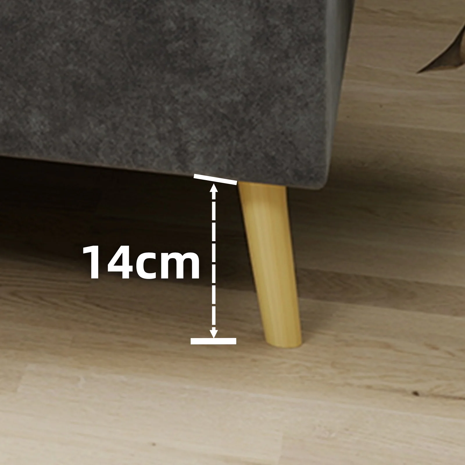 Bed Frame 140x200cm Minimalist Low Box Dutch Velvet Gray - Image 10