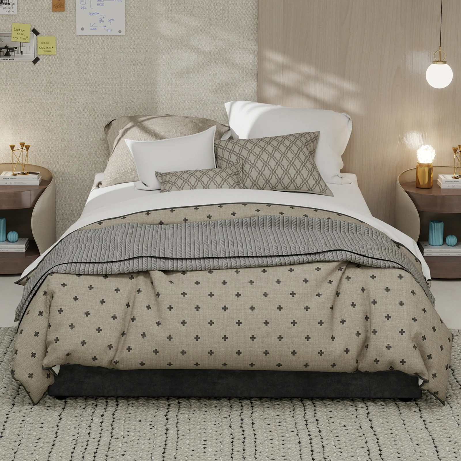 Bed Frame 140x200cm with Gas Lift - Dutch Velvet Grey - Image 2