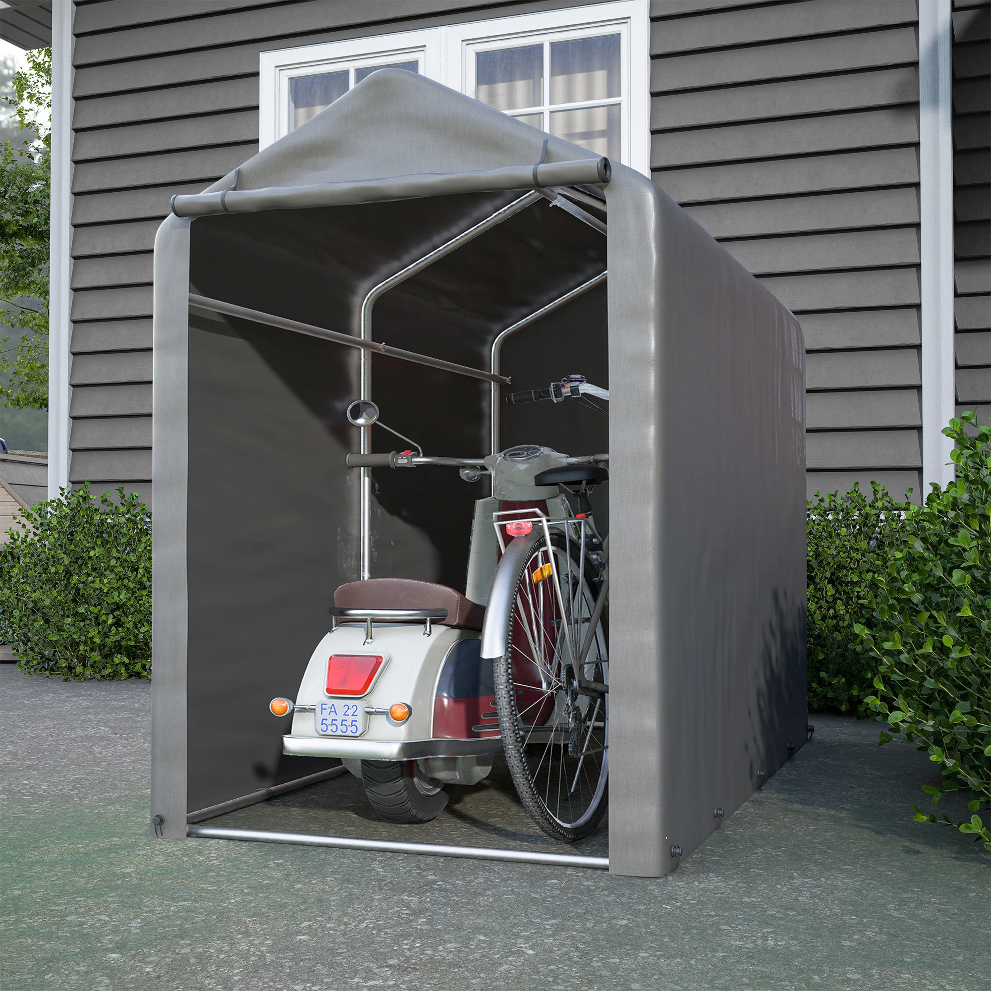 Bicycle Garage Storage Shed 187x100x160cm - Dark Grey - Image 7