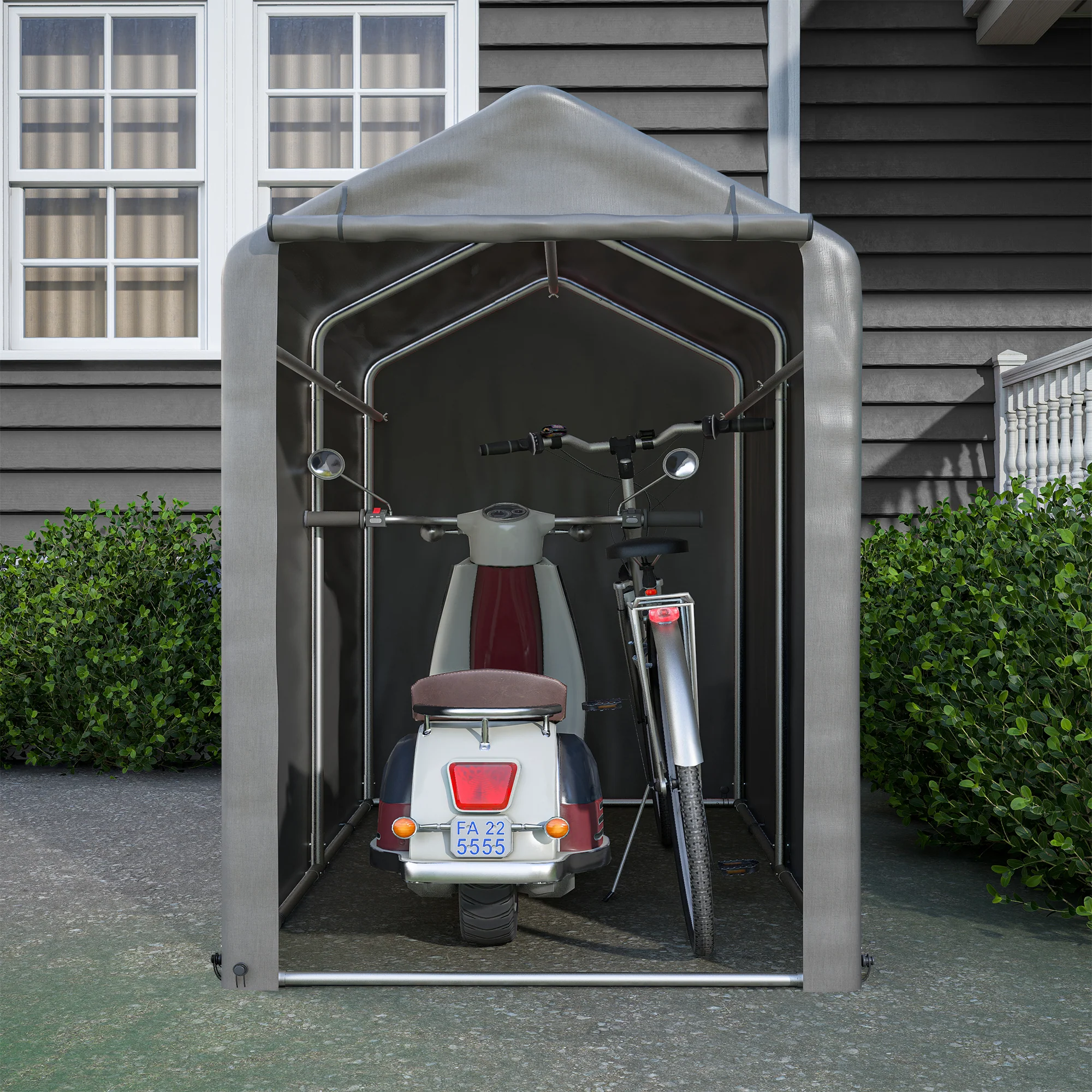 Bicycle Garage Storage Shed 187x100x160cm - Dark Grey - Image 8