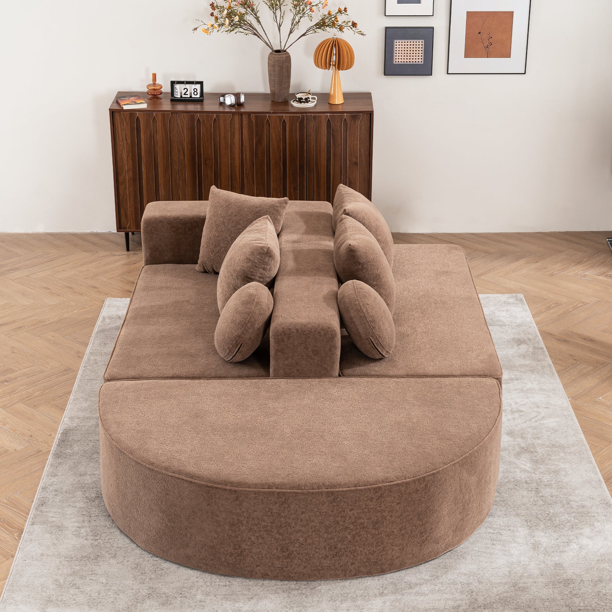 Boneless Cloud Sofa Modular Segmented No Assembly - Chenille Fabric - Image 9