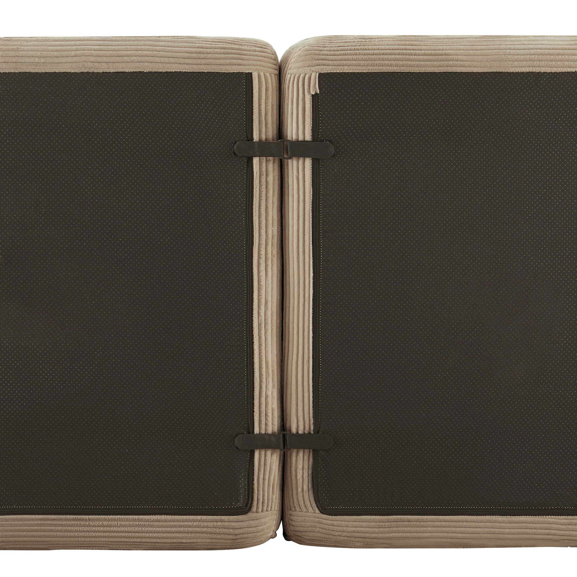 Boneless Modular Sofa L-Shaped Corduroy Sleeper with Ottoman - Brown - Image 8