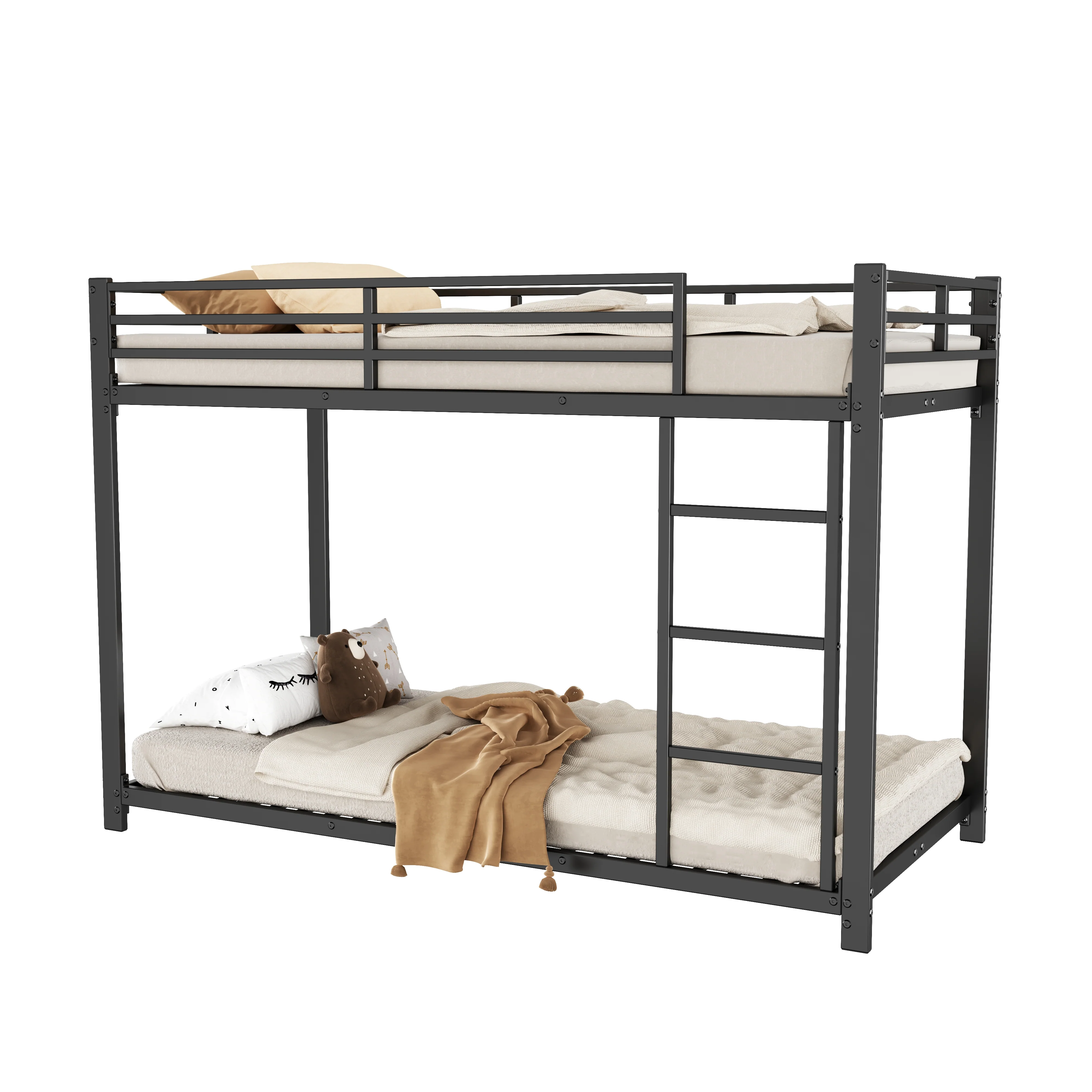 Bunk Bed 90x200 Classic Iron Frame - Black - Image 6