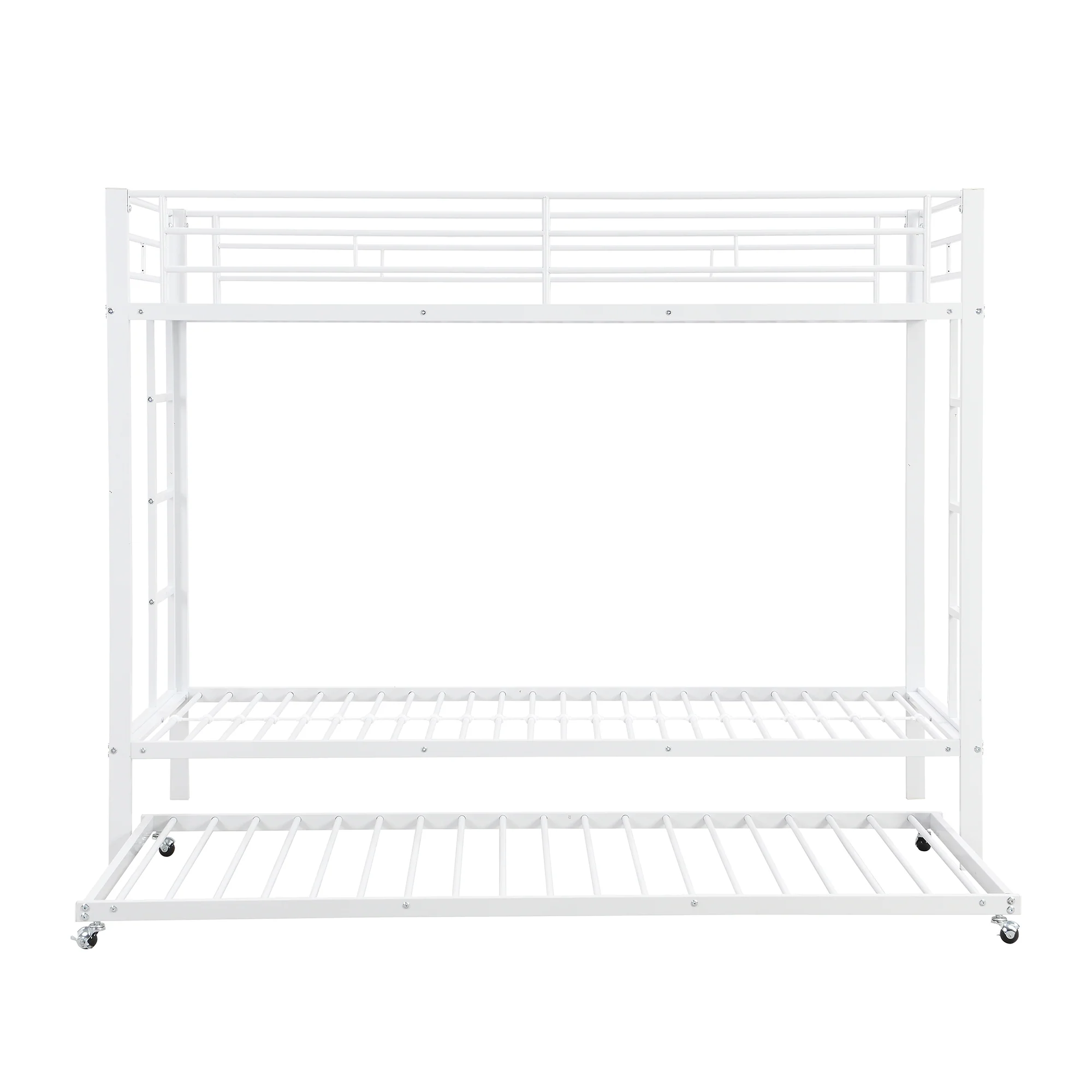 Bunk Bed 90x200cm Pull-out Bed High Railings - White - Image 9