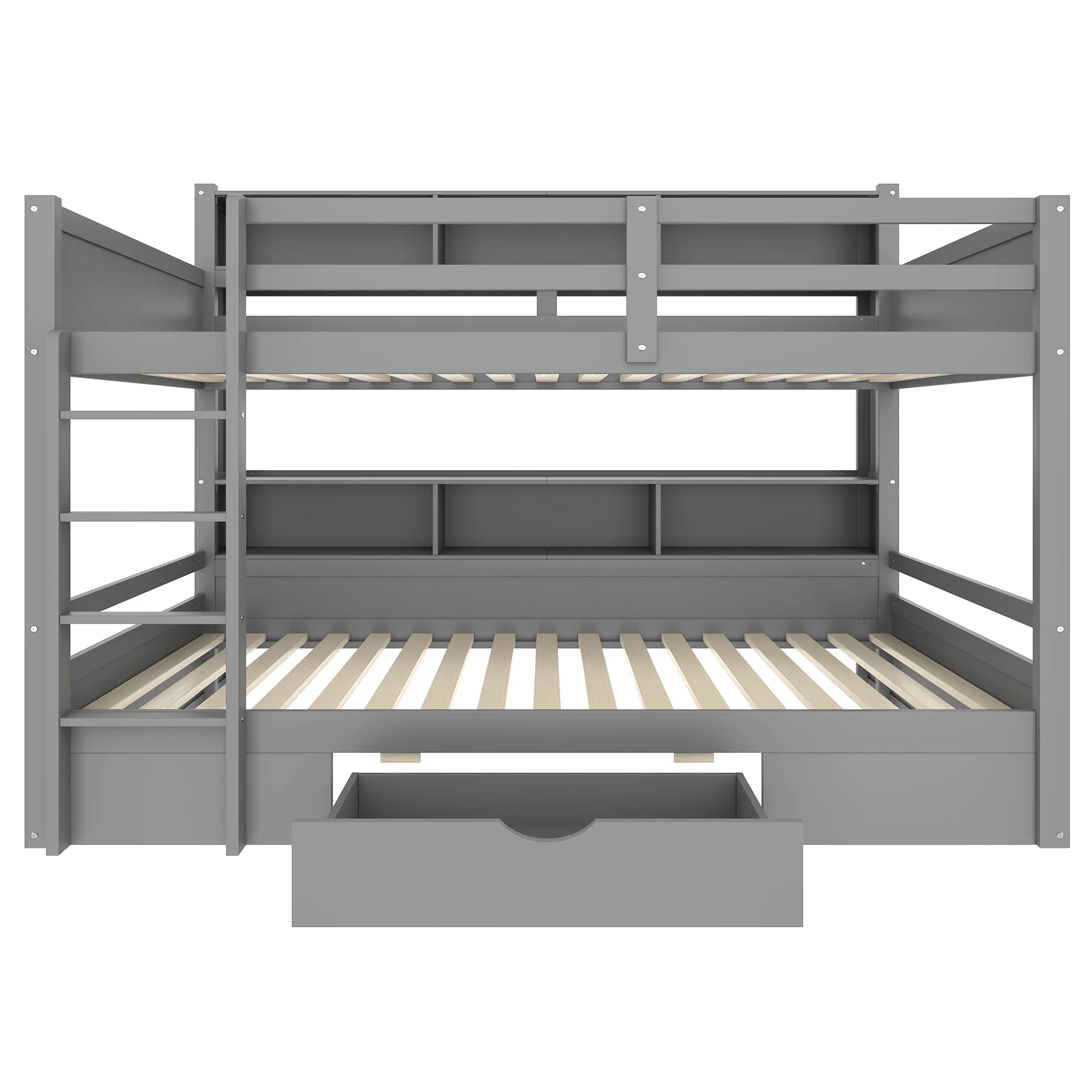 Bunk Bed 90x200cm Single Bed with Drawers Storage Without Mattress Grey - Image 10