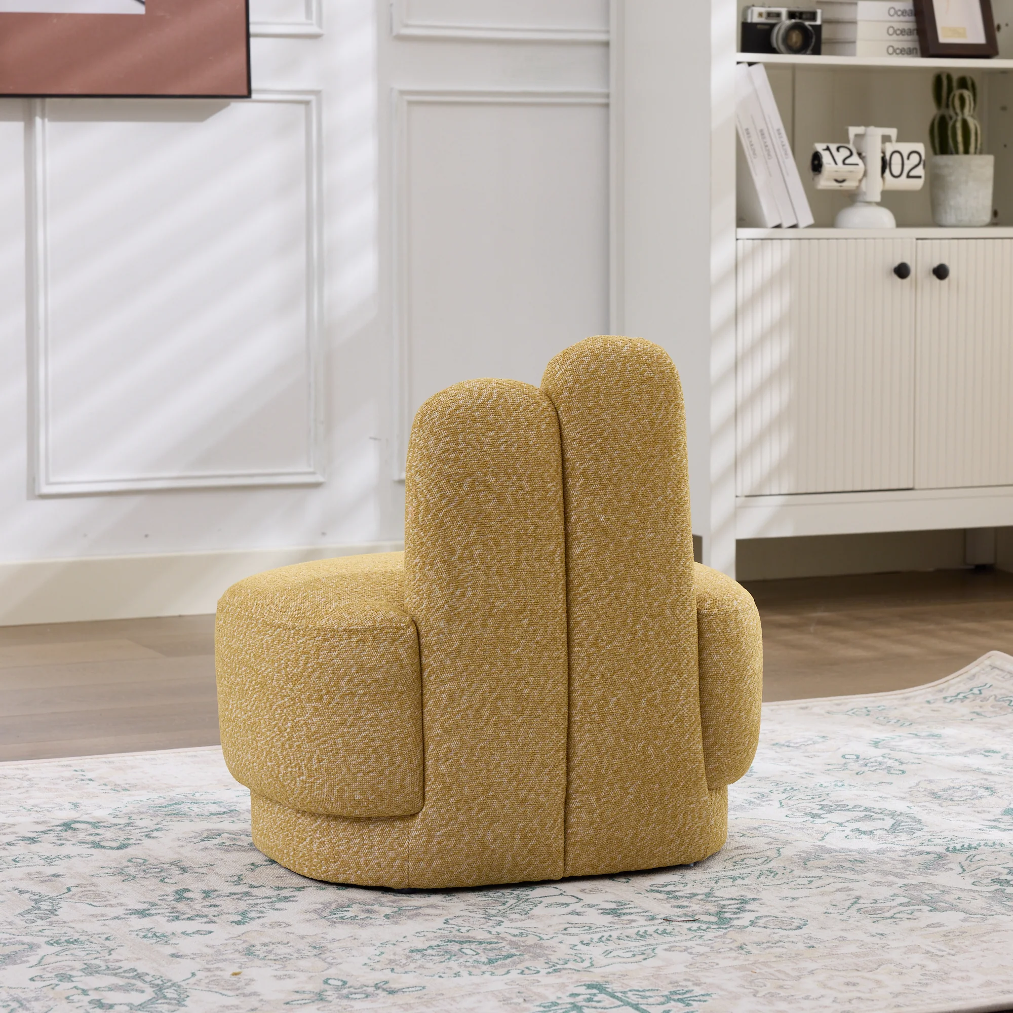 Bunny-Ear Ottoman Padded Stool Cute Ears - Fabric - Image 3