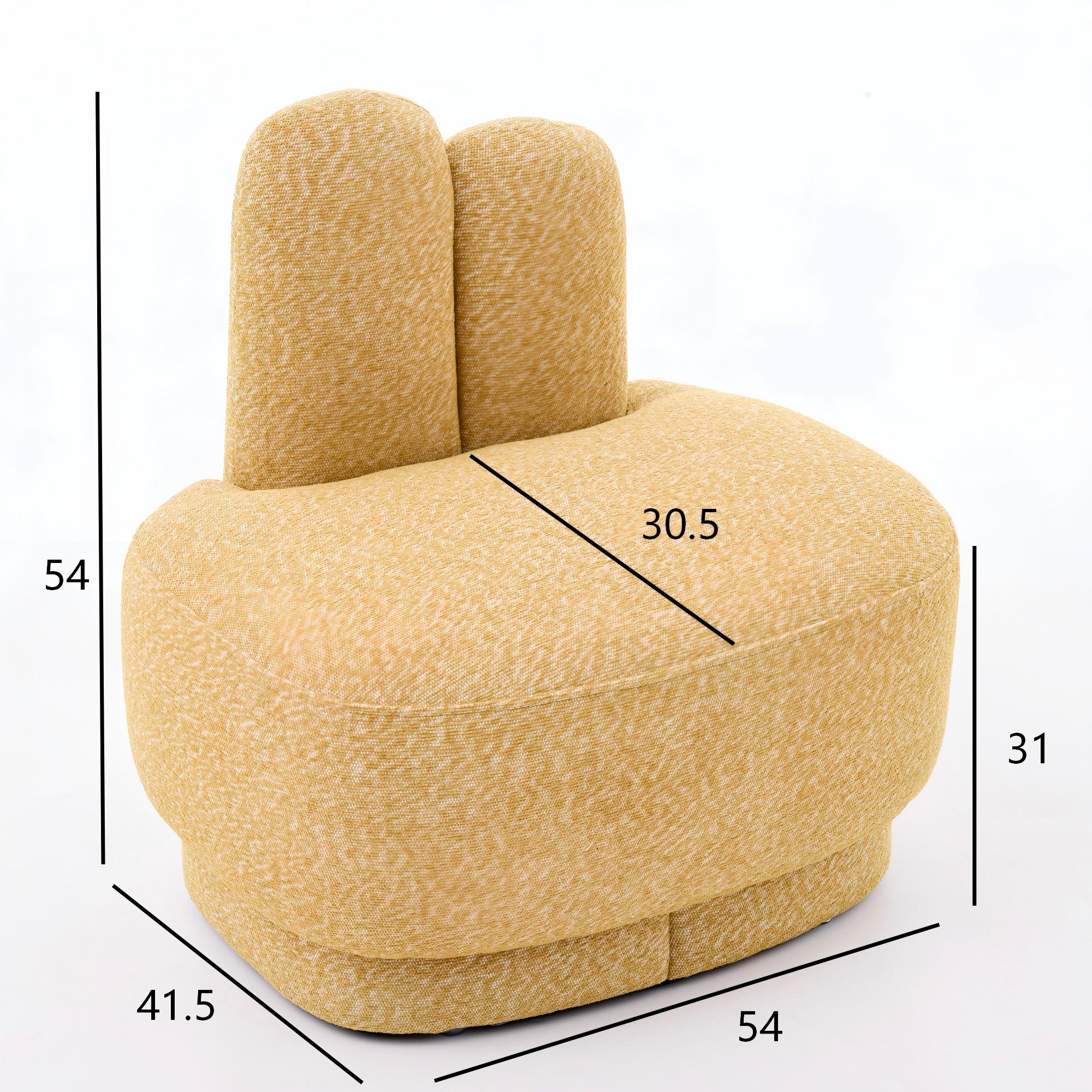 Bunny-Ear Ottoman Padded Stool Cute Ears - Fabric - Image 9